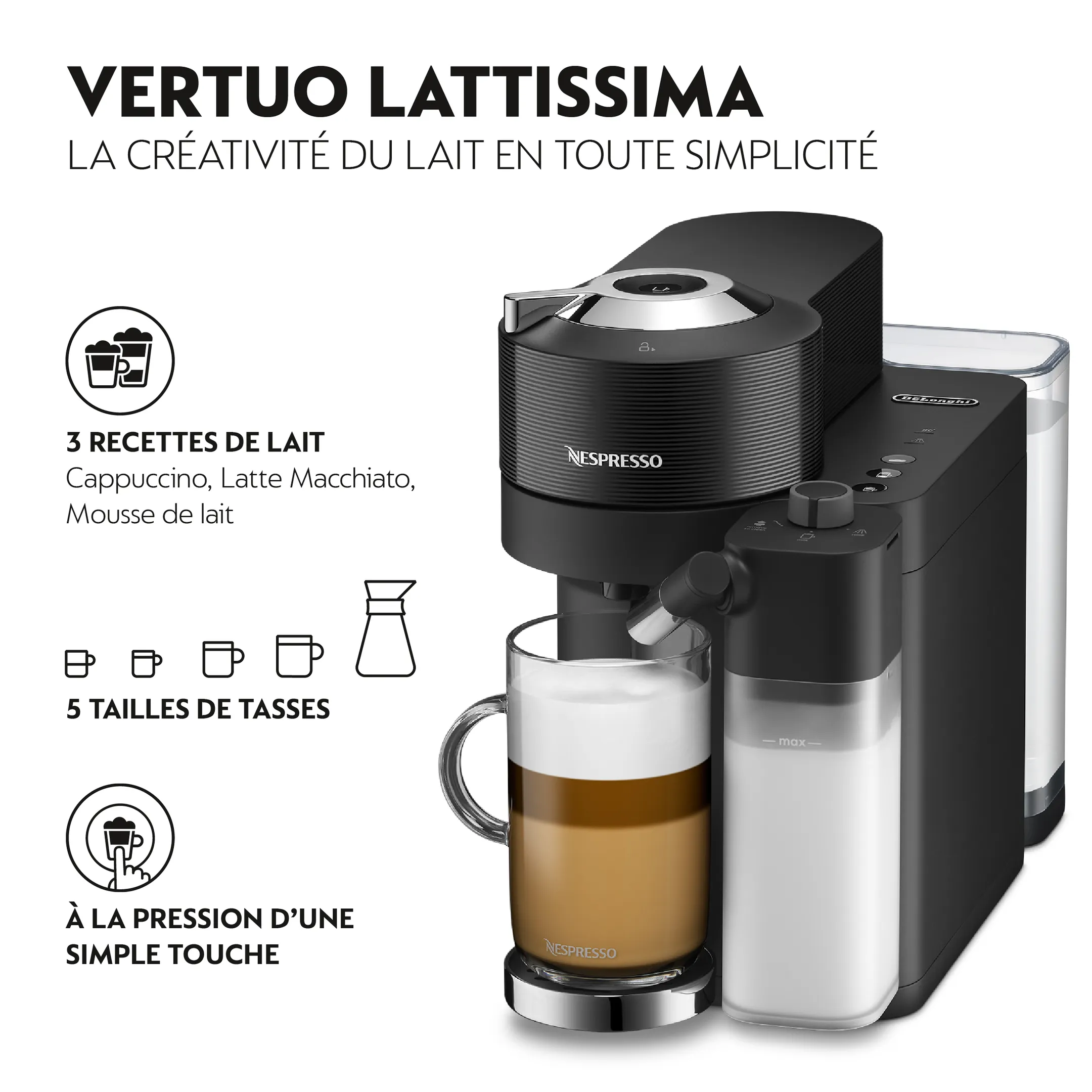 De'Longhi Nespresso Vertuo Lattissima ENV300.B - Noir image
