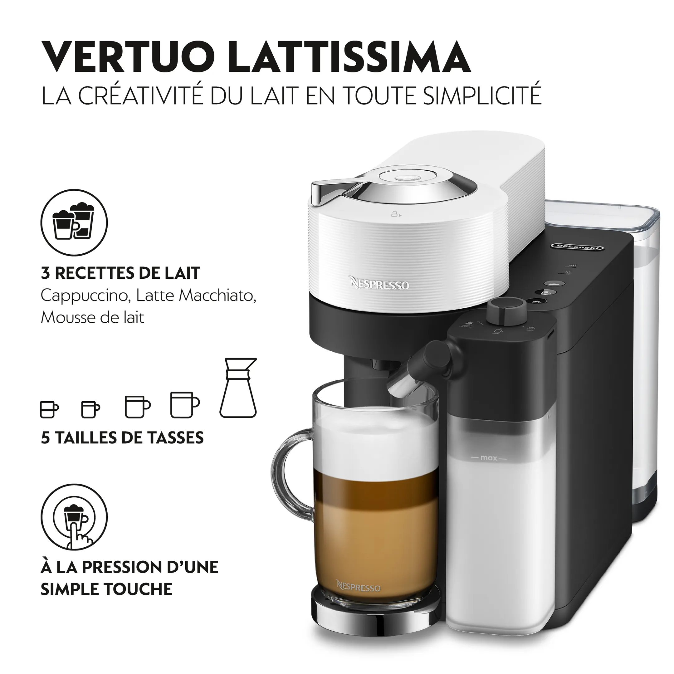 De'Longhi Nespresso Vertuo Lattissima ENV300.W - Blanc image