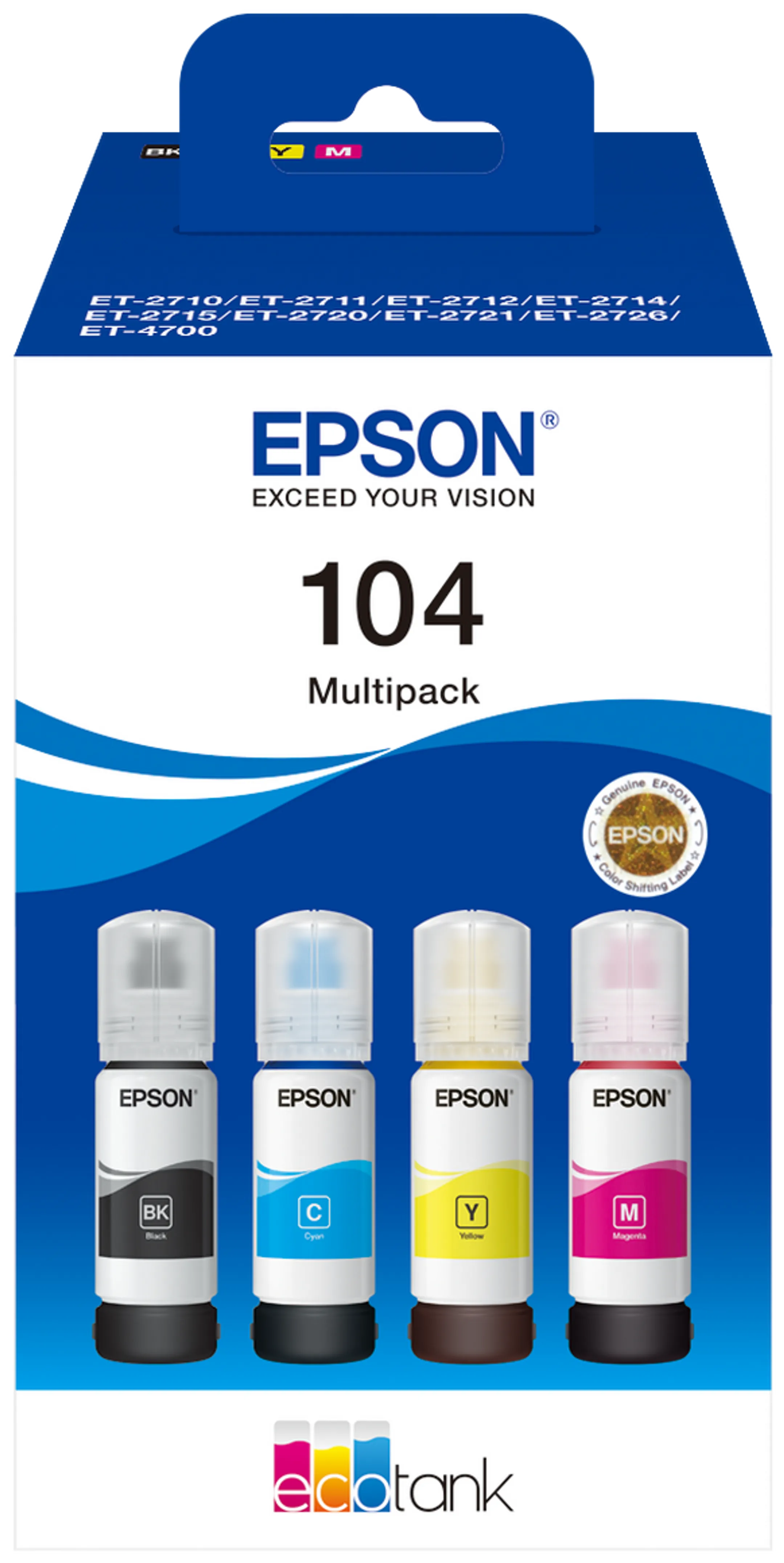 Bundle product Multipack Bouteilles EcoTank 104 - Noir + 3 couleurs