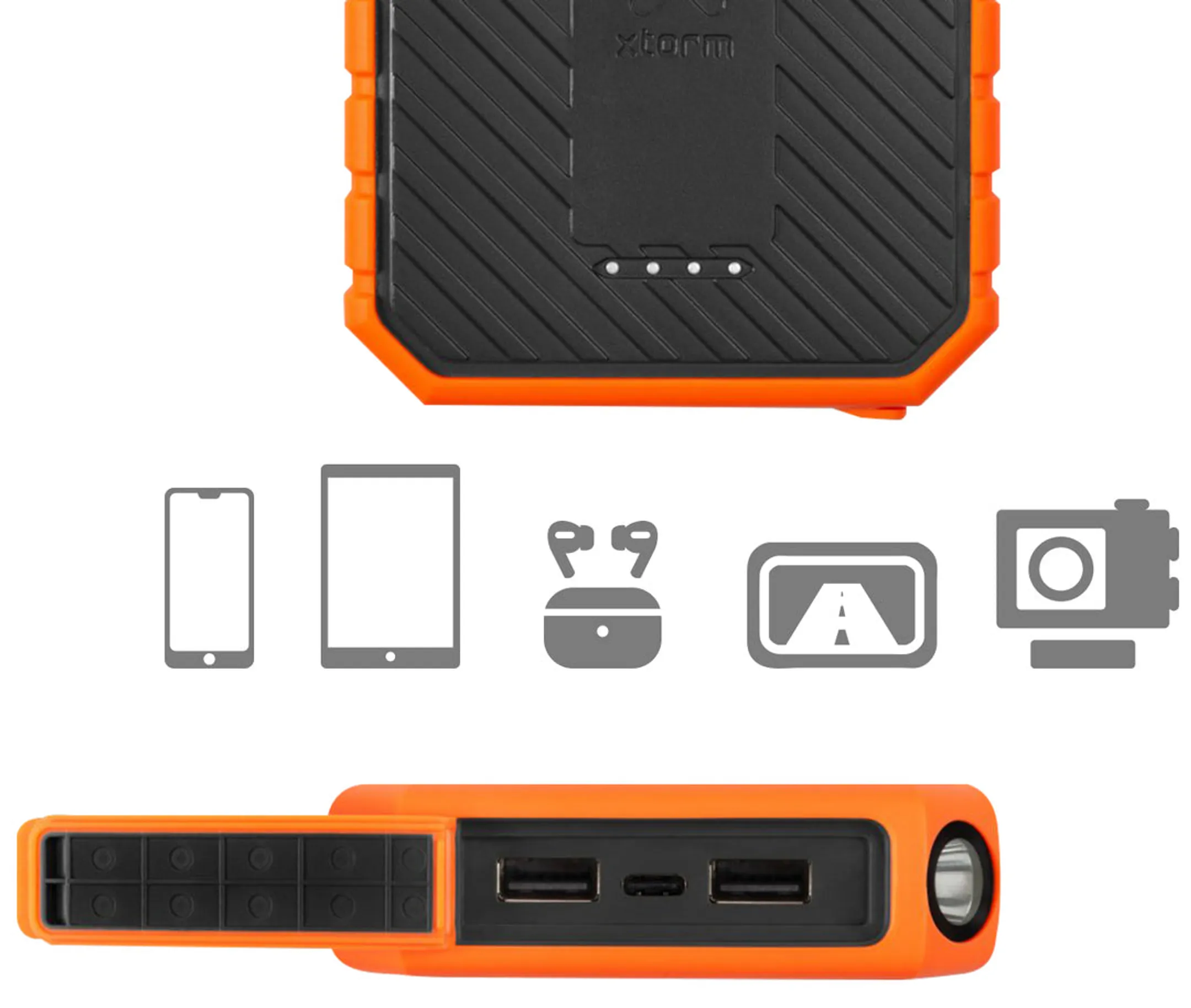 Xtorm Xtreme XR101 Rugged 18W Powerbank - 10,000 mAh - Black/Orange image