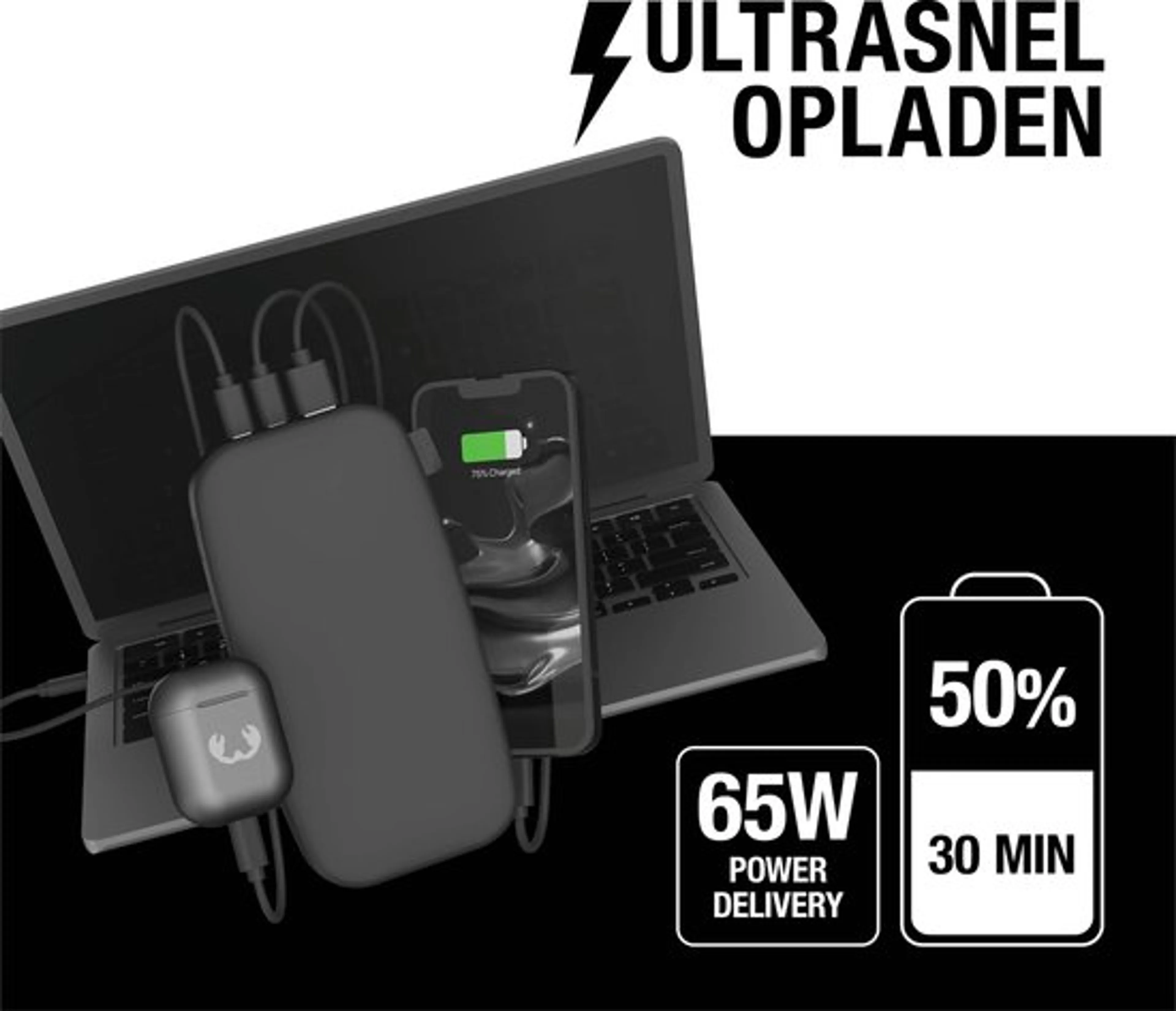 Fresh 'n Rebel 65W Power Delivery Powerbank - 27.000 mAh - Schwarz image