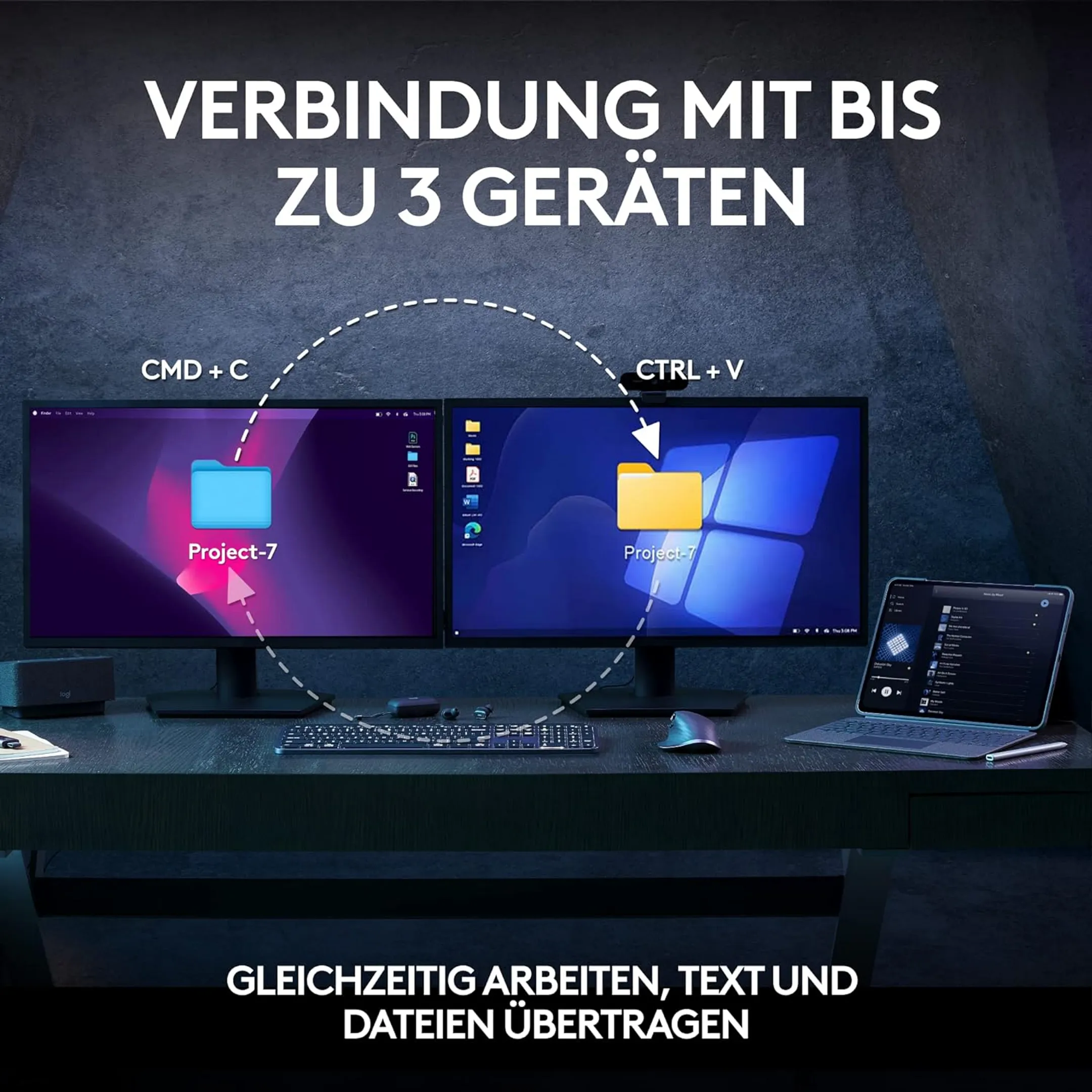 Logitech Wireless Keyboard + Mouse MX Keys S Combo - QWERTZ - Graphit image