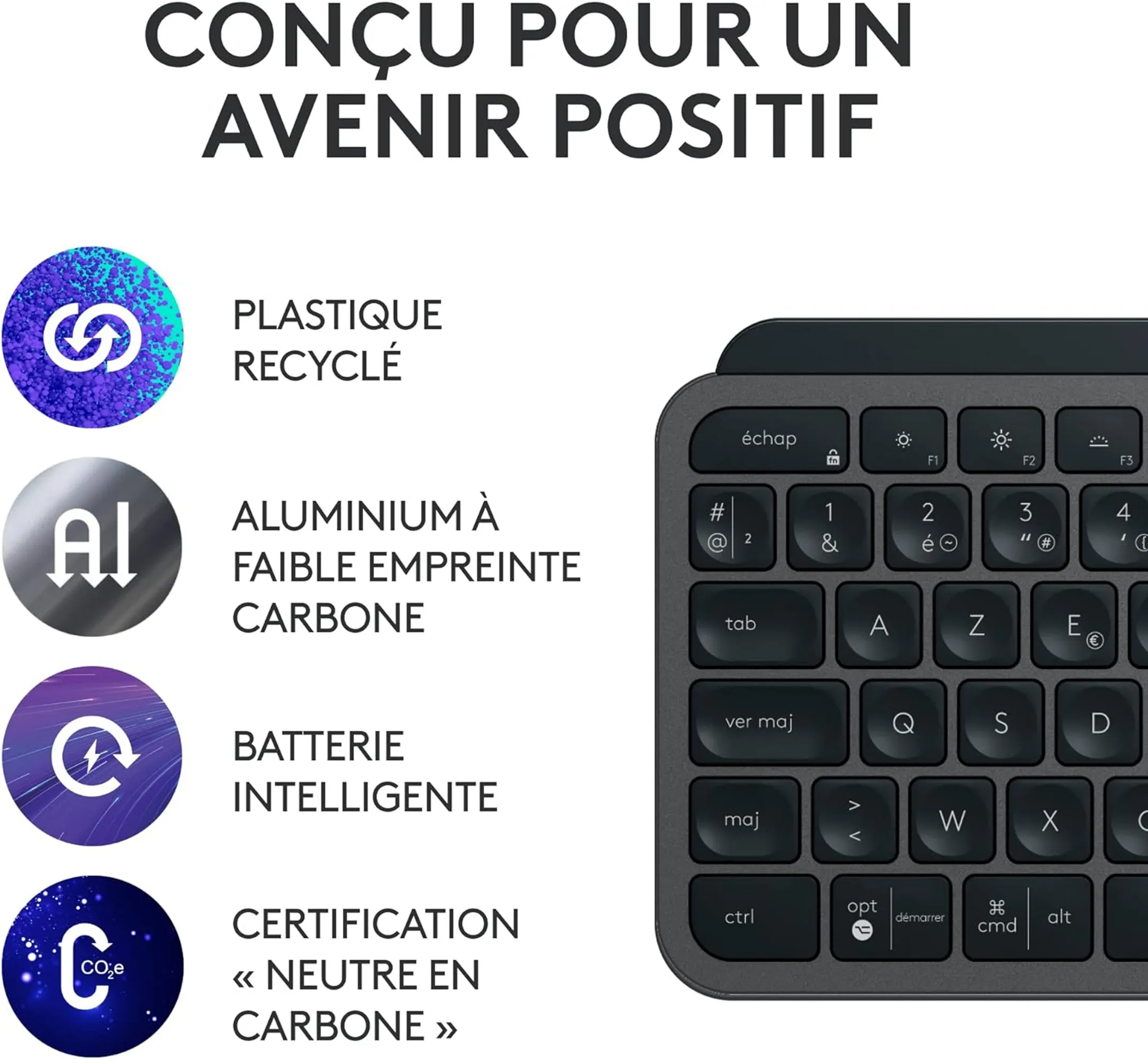 Logitech Clavier + Souris sans fil MX Keys S Combo - QWERTZ - Graphite image