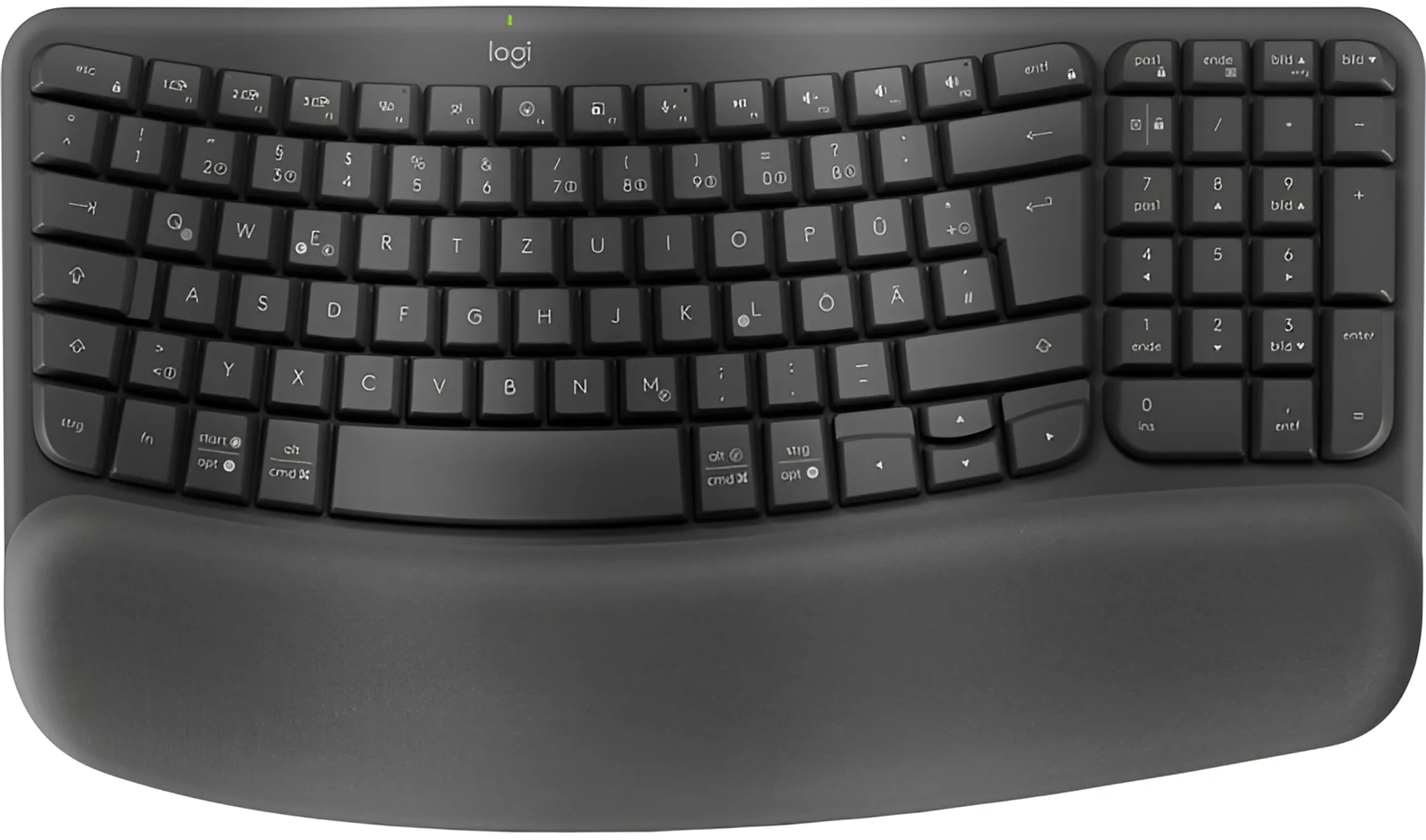Ergonomic wireless keyboard Wave Keys - AZERTY (BE) - Graphite
