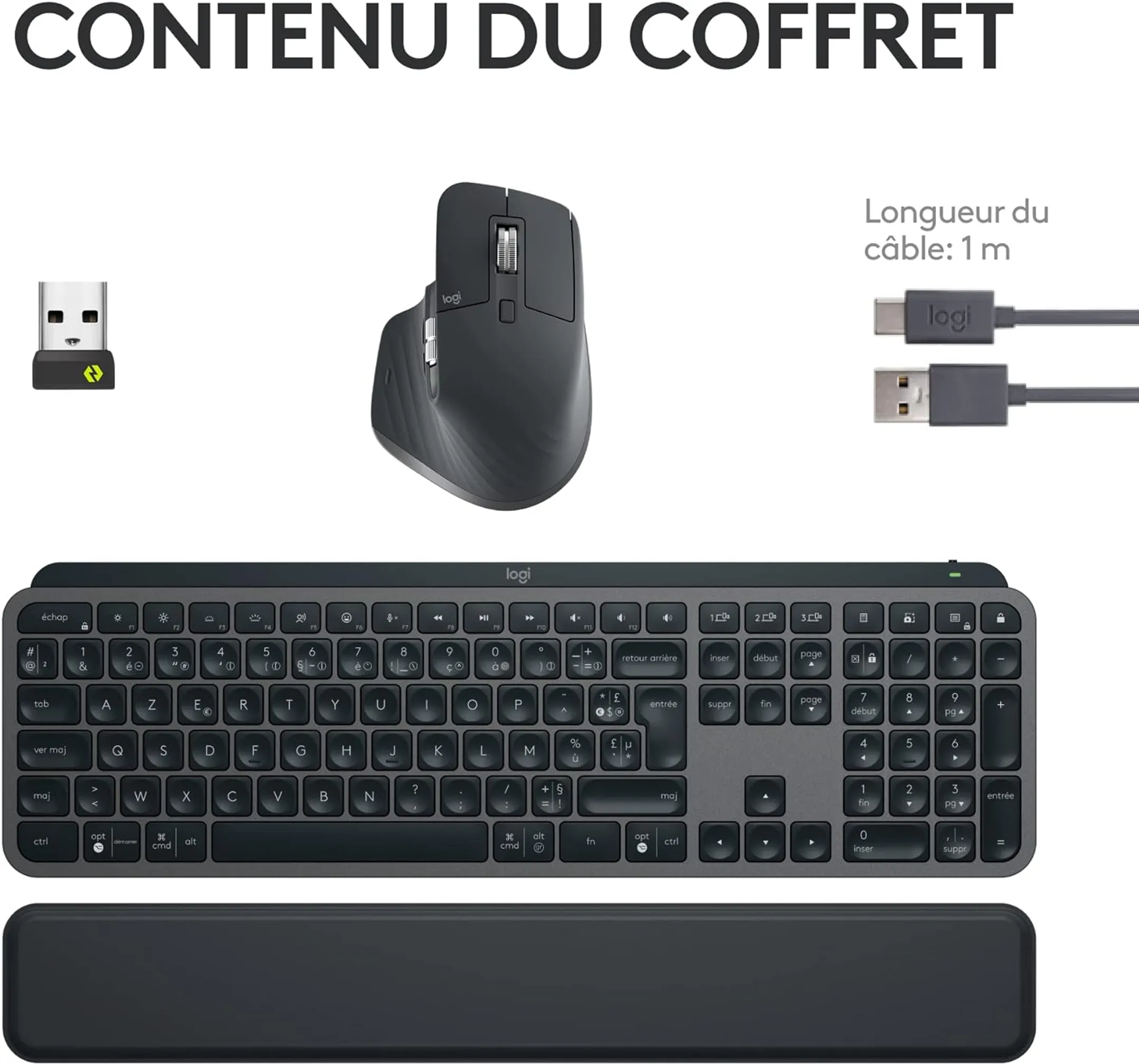 Logitech Clavier + Souris sans fil MX Keys S Combo - QWERTZ - Graphite image