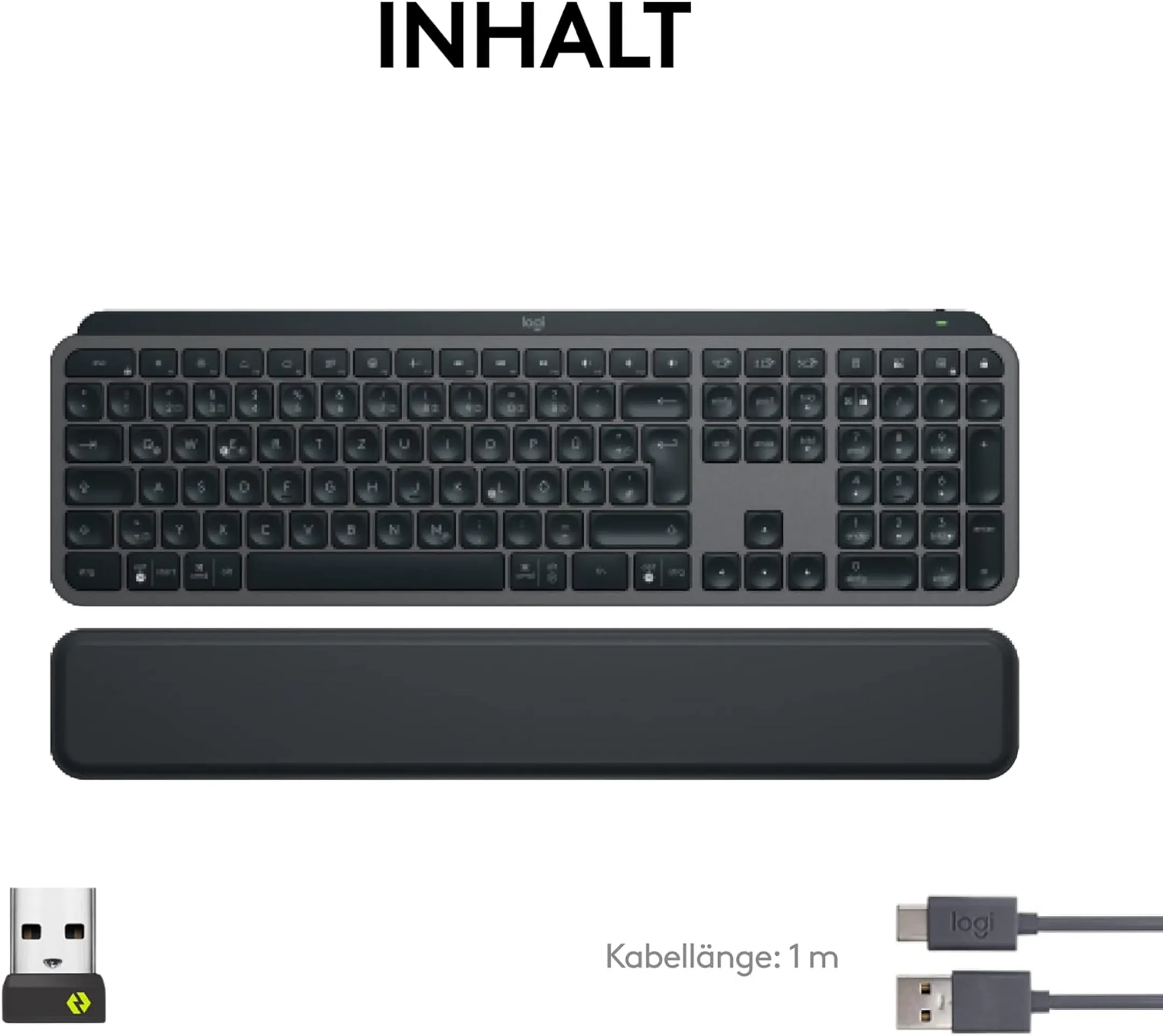 Logitech Kabellose Tastatur MX Keys S + MX Palm Rest - QWERTZ (SF) - Graphit image