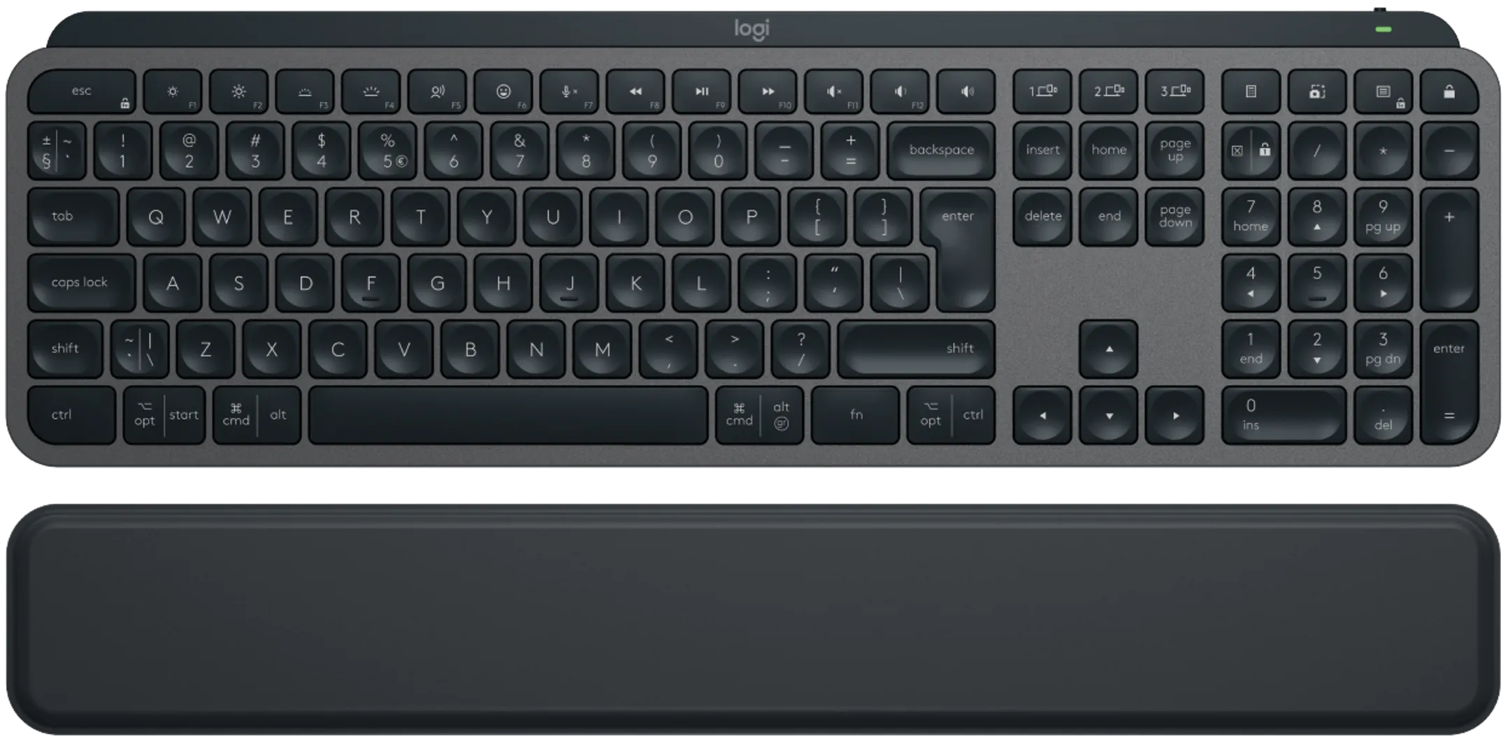 Clavier sans fil MX Keys S + MX Palm Rest - QWERTZ (SF) - Graphite