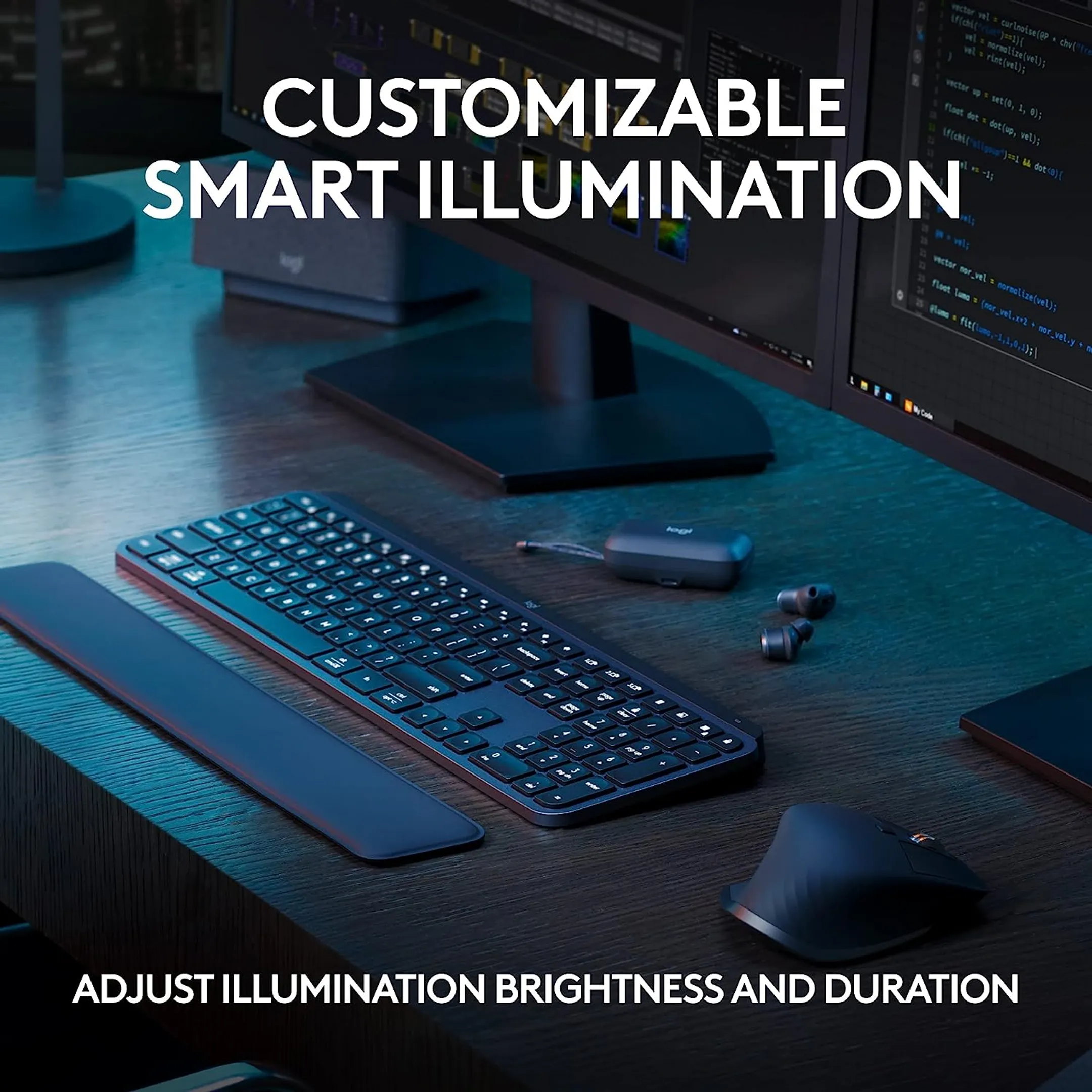 Logitech Wireless Keyboard MX Keys S + MX Palm Rest - QWERTZ (SF) - Graphite image