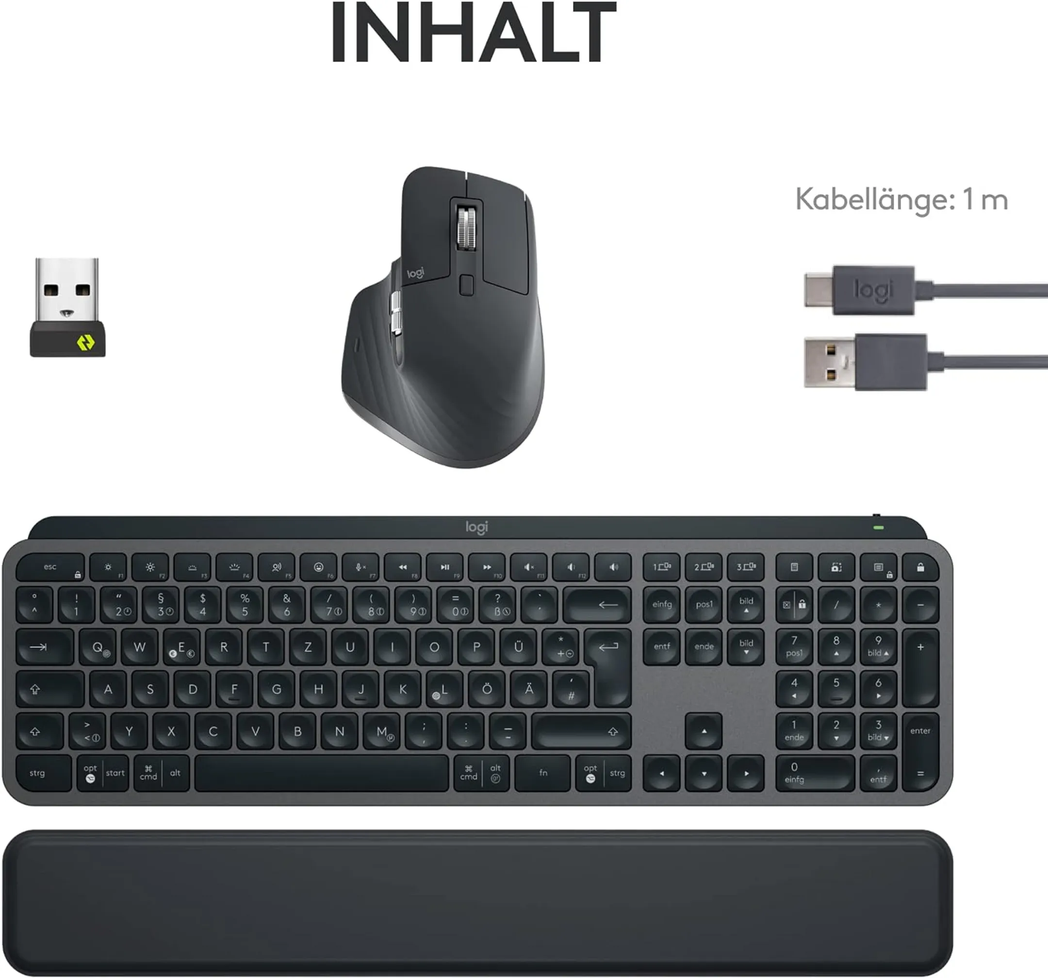Logitech Wireless Keyboard + Mouse MX Keys S Combo - QWERTZ - Graphit image