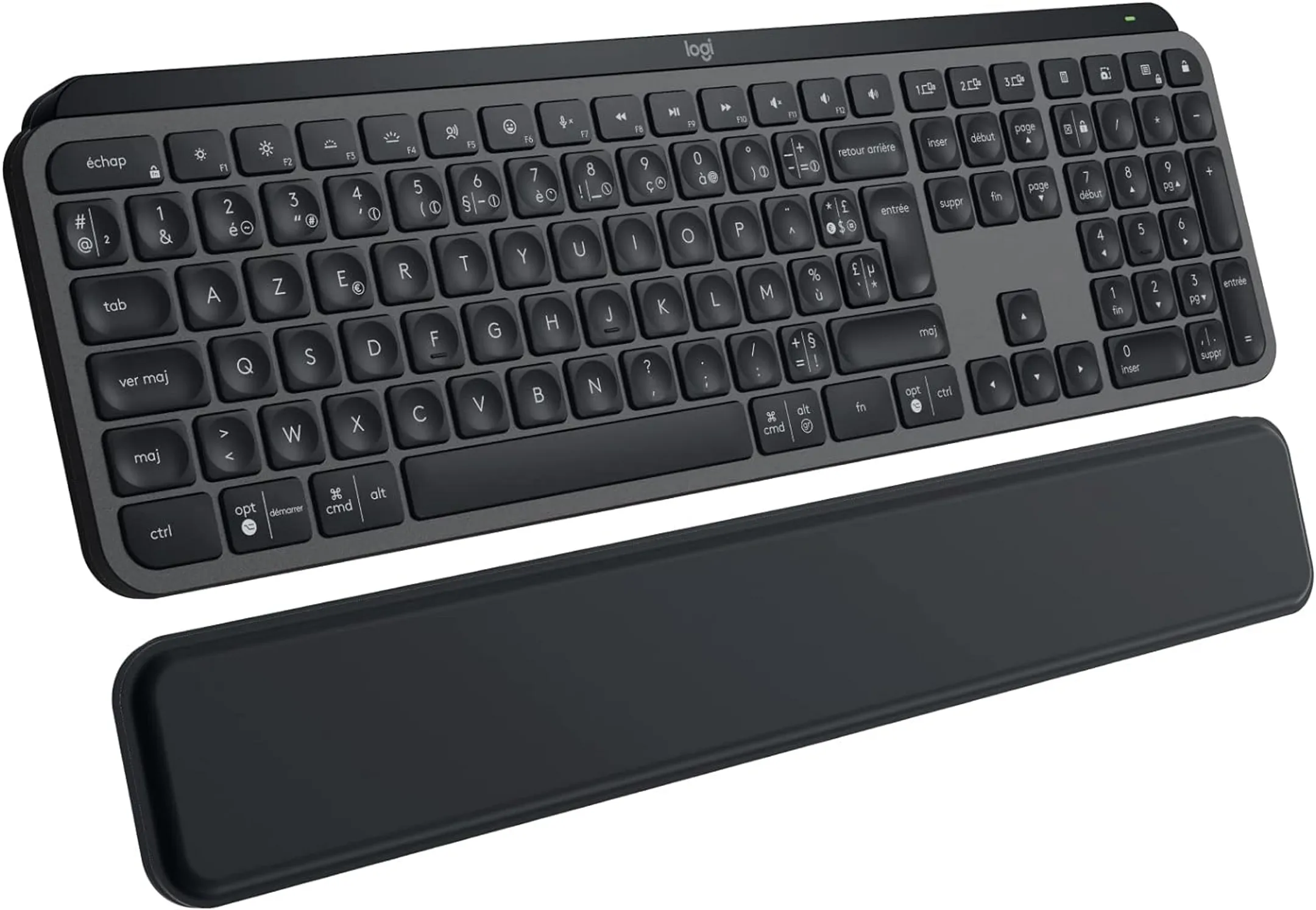 Logitech Clavier sans fil MX Keys S + MX Palm Rest - QWERTZ (SF) - Graphite image