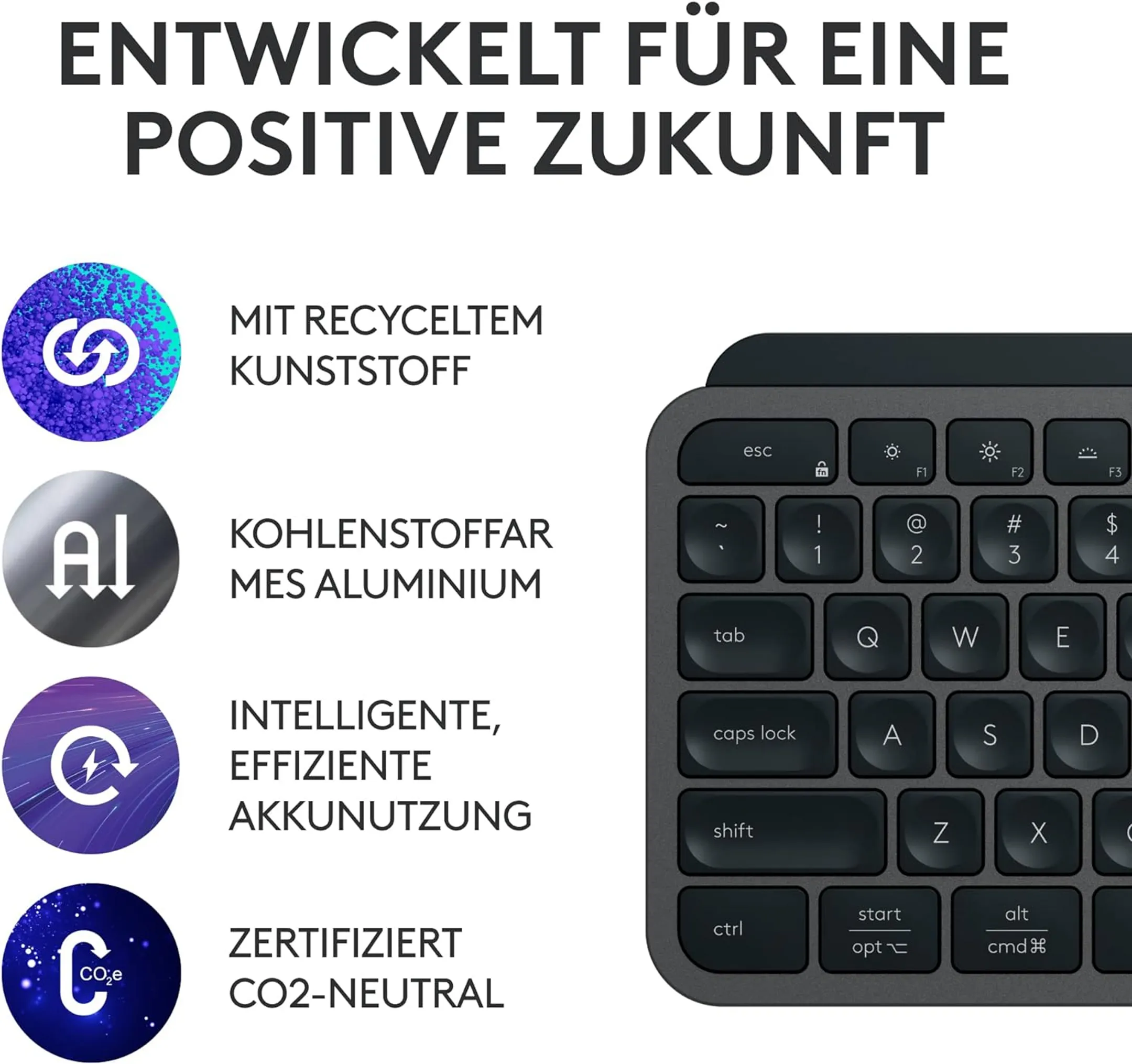 Logitech Kabellose Tastatur MX Keys S + MX Palm Rest - QWERTZ (SF) - Graphit image