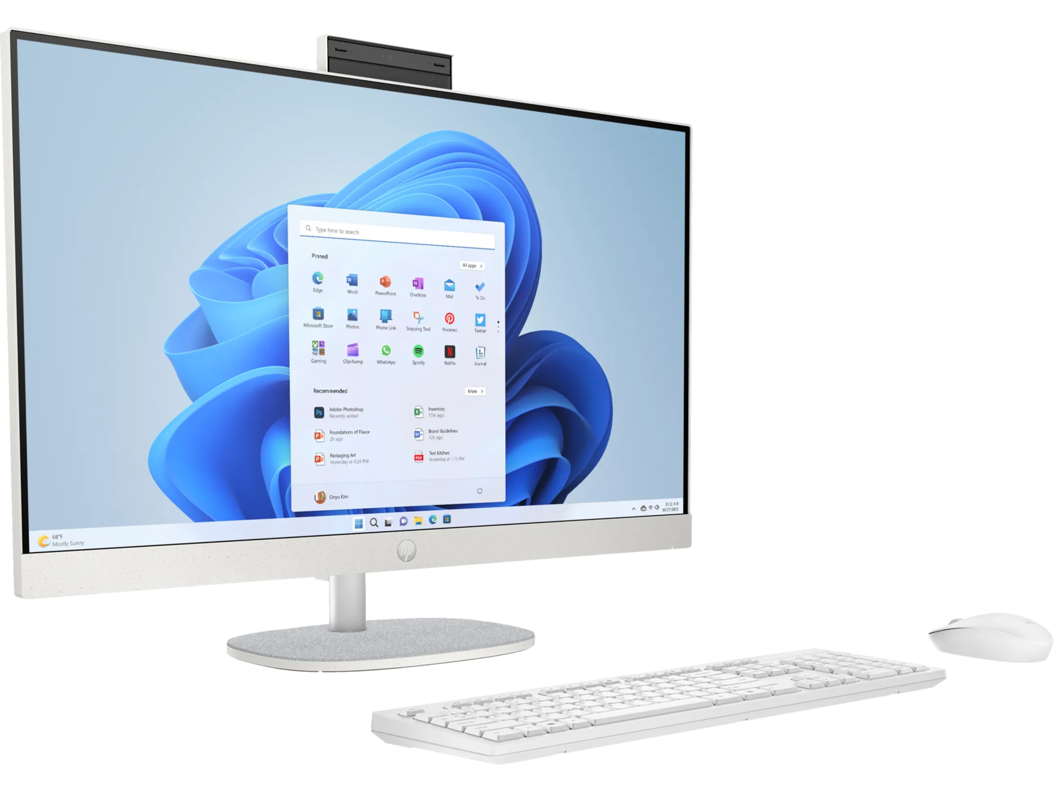 HP PC All-in-One 27" - AZERTY - Weiss - 27-cr1000nb image