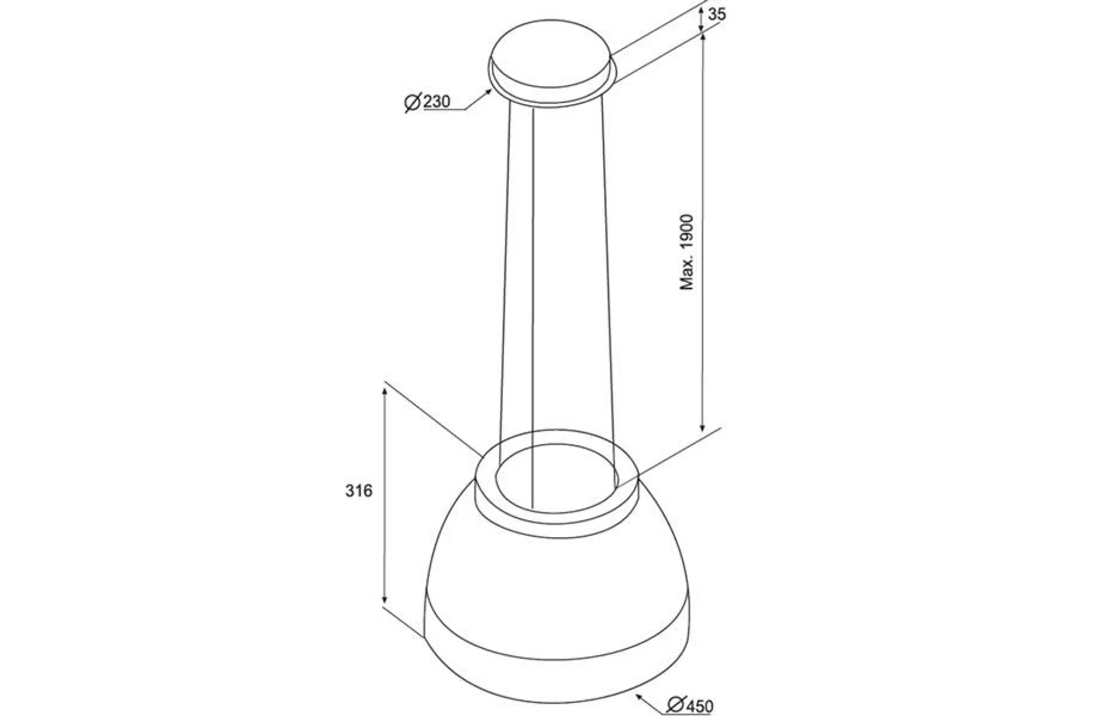 Airforce Hotte Ilot LUNA Restyling - Blanc Nacré image