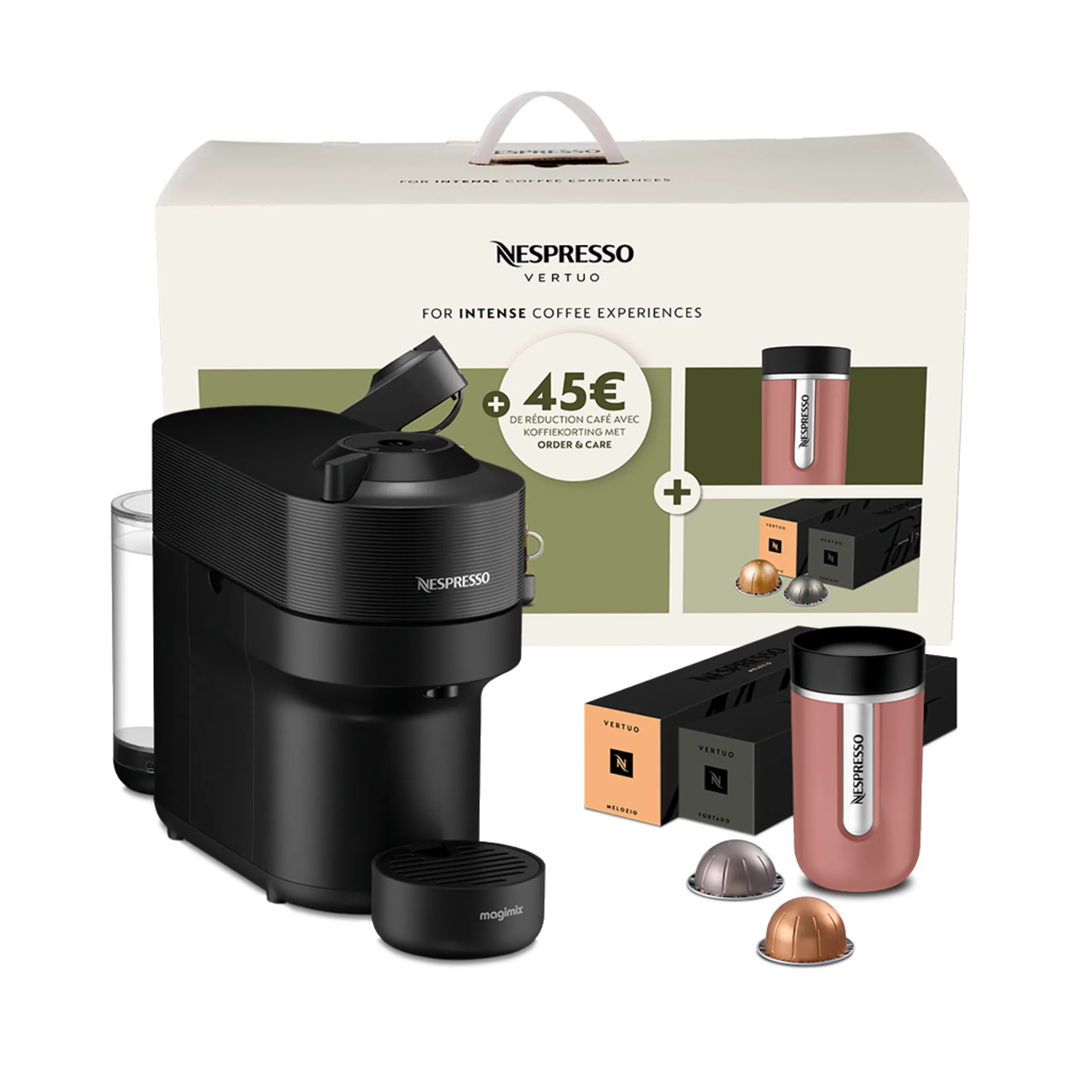 Machine à café Nespresso Vertuo Pop Bundle - Noir