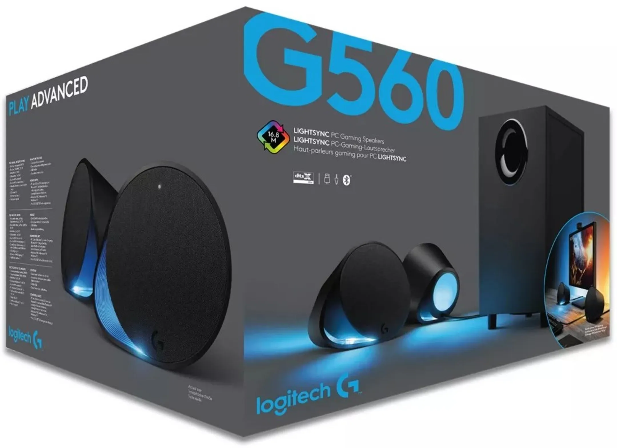 Logitech G Enceintes PC G560 - Noir/Bleu image