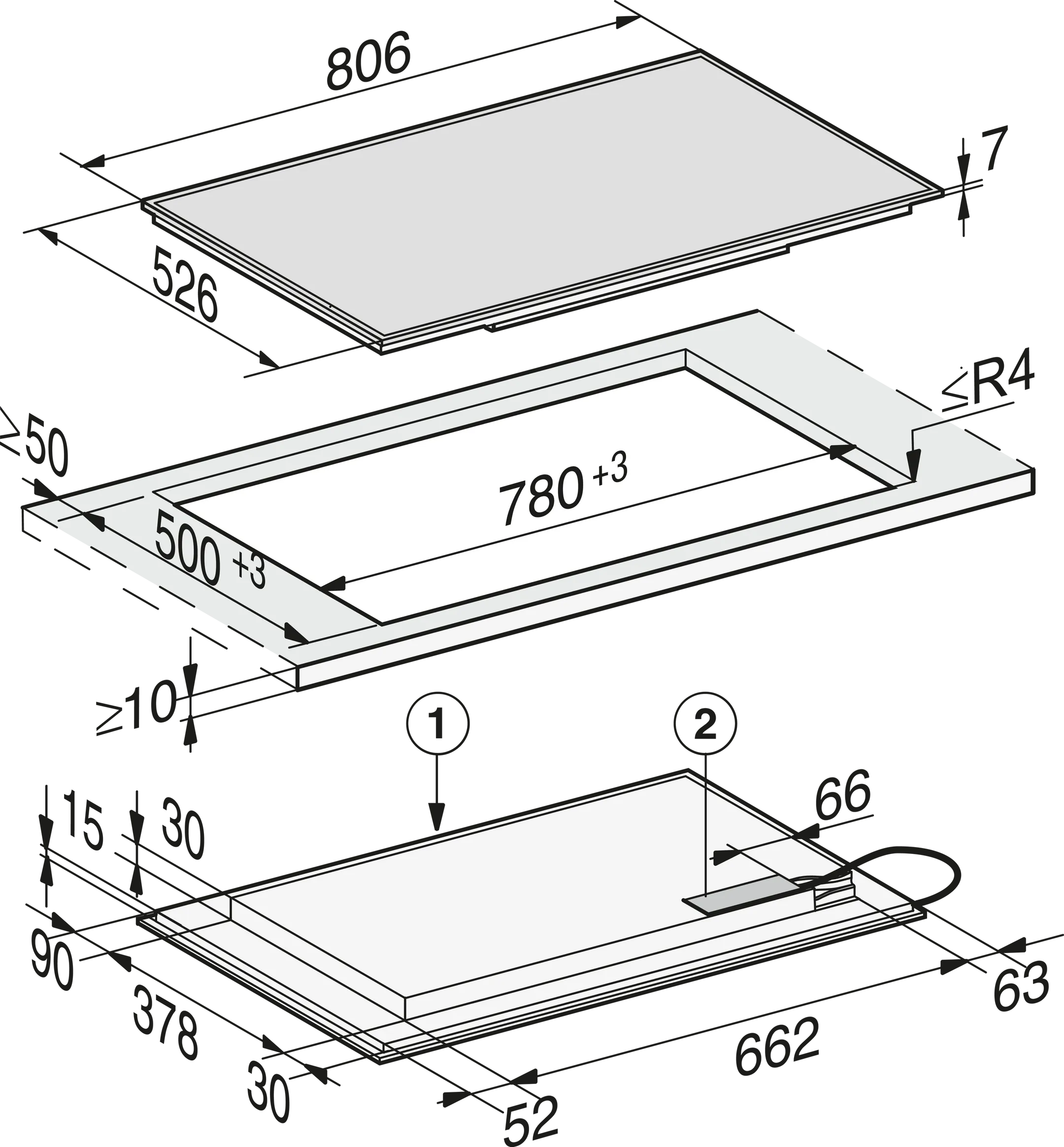 Miele Induktionskochfeld PowerFlex KM 7575 FR image