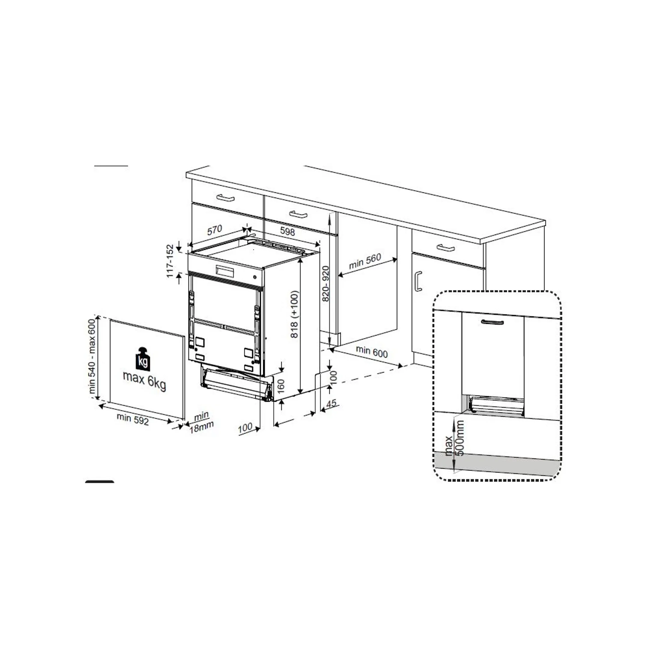 ESSENTIEL-B Semi-insertable Dishwasher ELVI-451i image