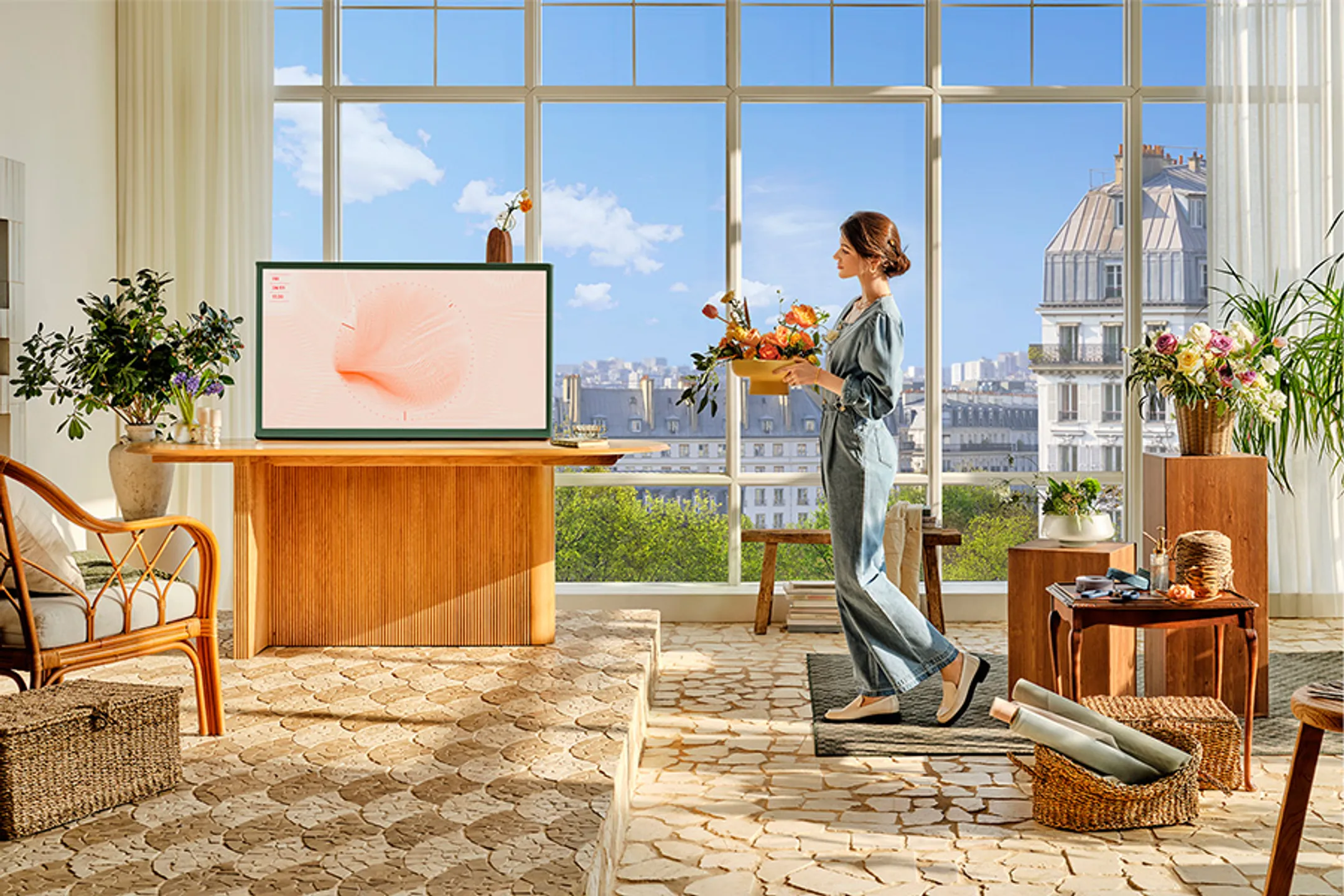 Samsung QLED 4K TV The Serif Ivy Green 43LS01D (2024) - 43 inches image