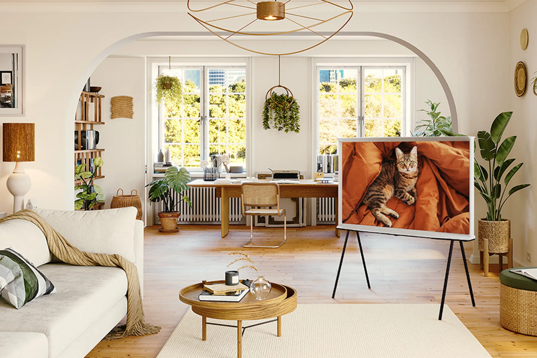 Samsung QLED-4K-Fernseher The Serif Cloud White 55LS01D (2024) - 55 Zoll image