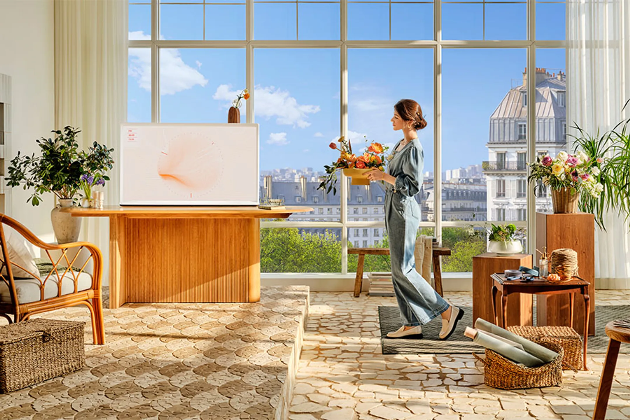 Samsung QLED-4K-Fernseher The Serif Cloud White 55LS01D (2024) - 55 Zoll image