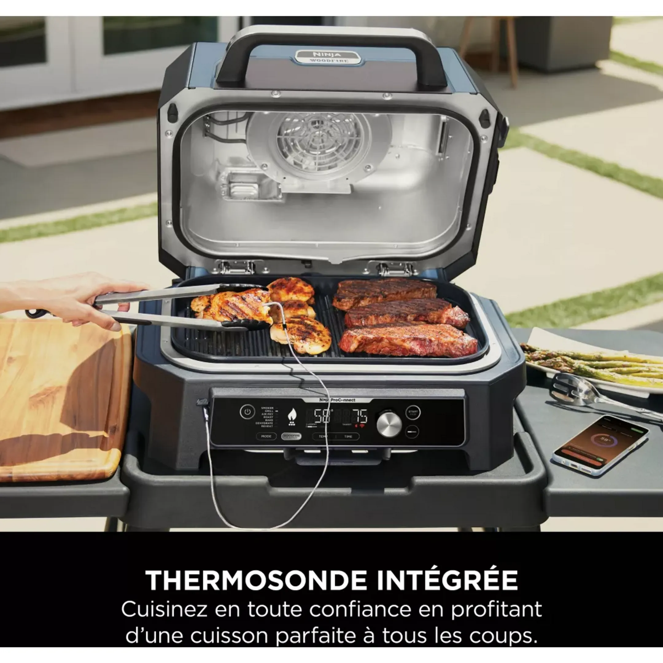 Ninja Barbecue électrique et fumoir Woodfire Pro Connect XL OG901EU image