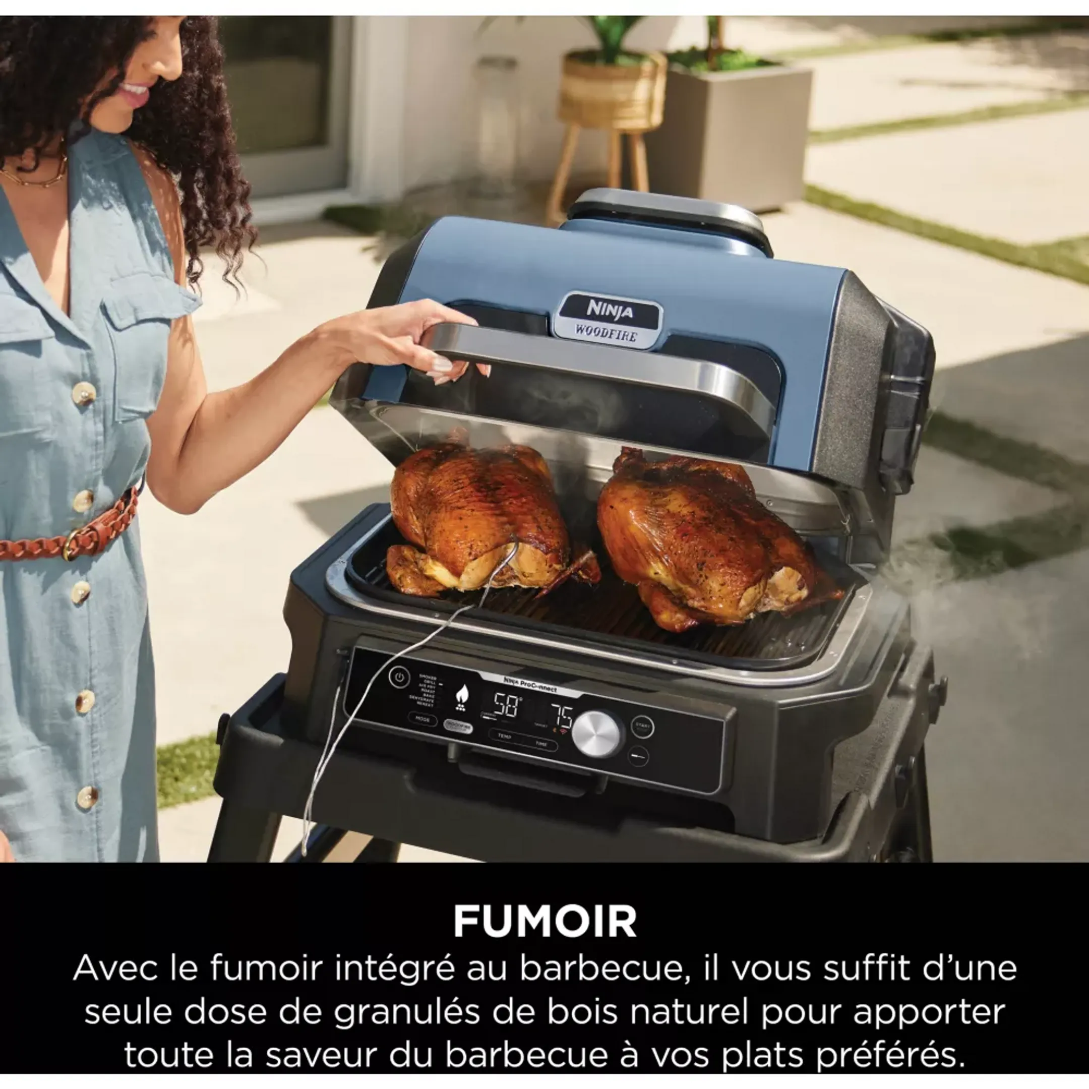 Ninja Barbecue électrique et fumoir Woodfire Pro Connect XL OG901EU image