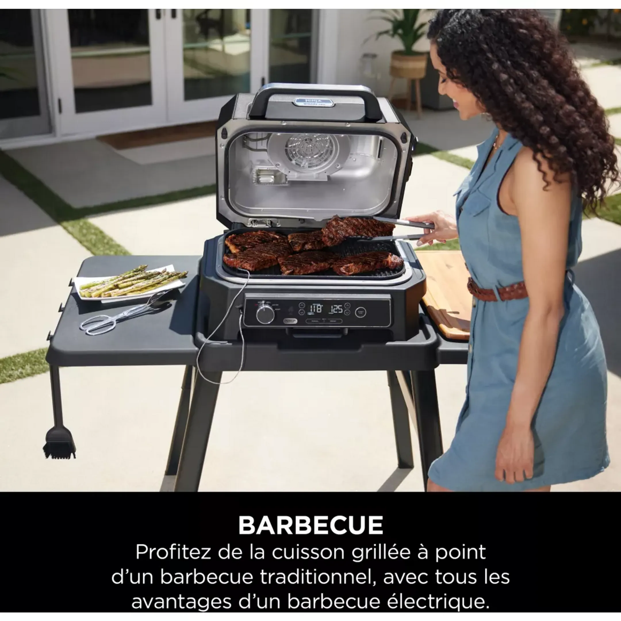 Ninja Barbecue électrique et fumoir Woodfire Pro XL Smart Cook OG850EU image