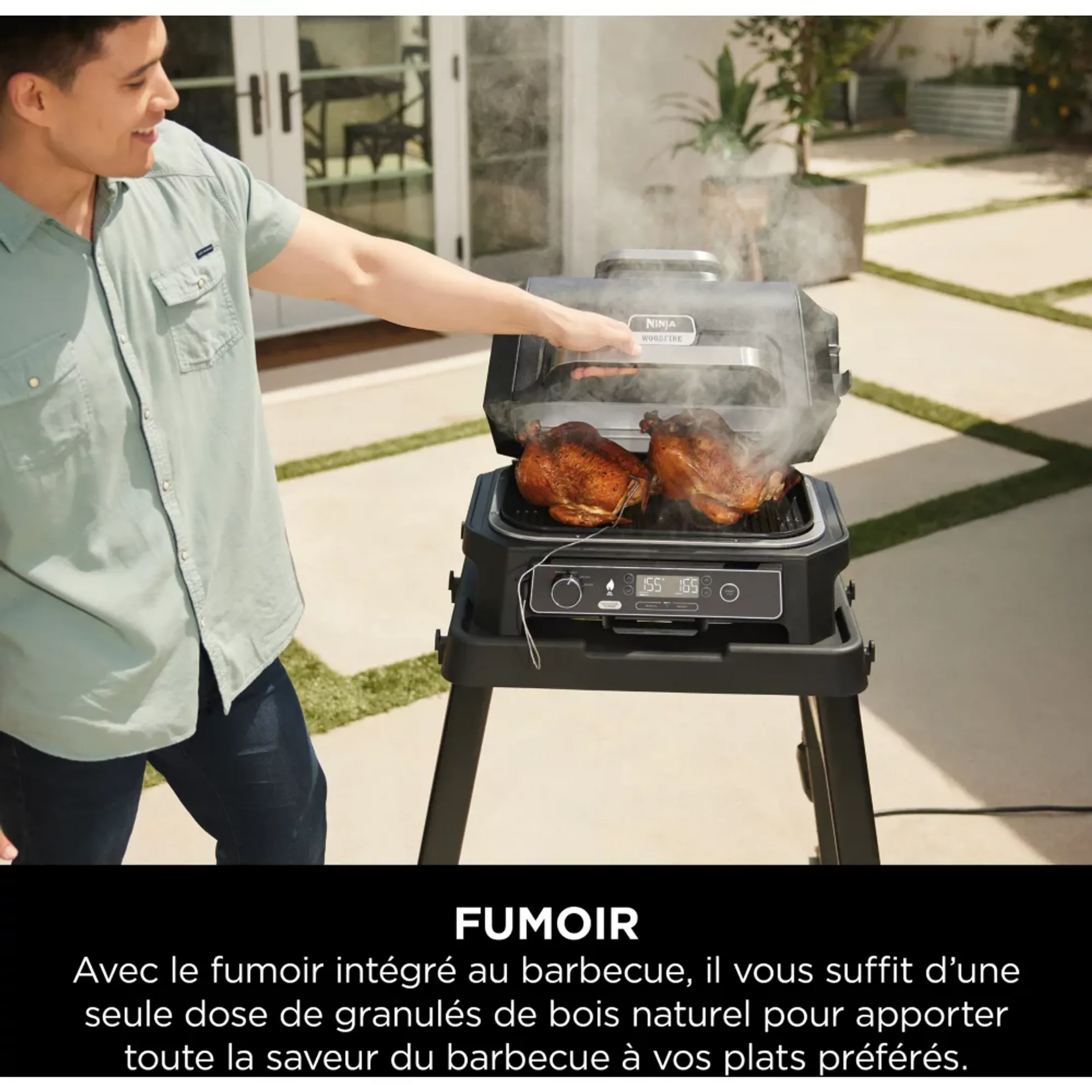 Ninja Barbecue électrique et fumoir Woodfire Pro XL Smart Cook OG850EU image