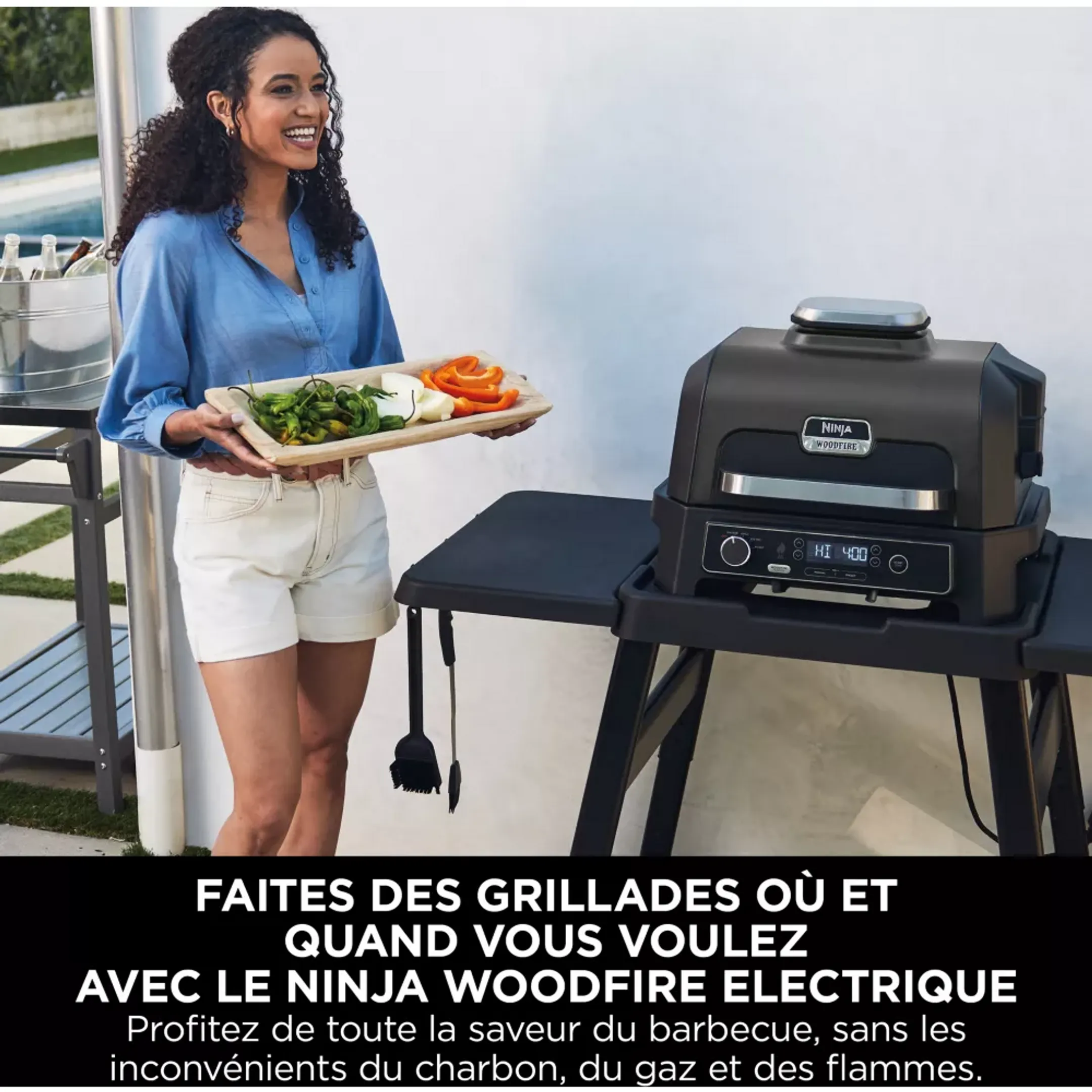 Ninja Barbecue électrique et fumoir Woodfire Pro XL Smart Cook OG850EU image