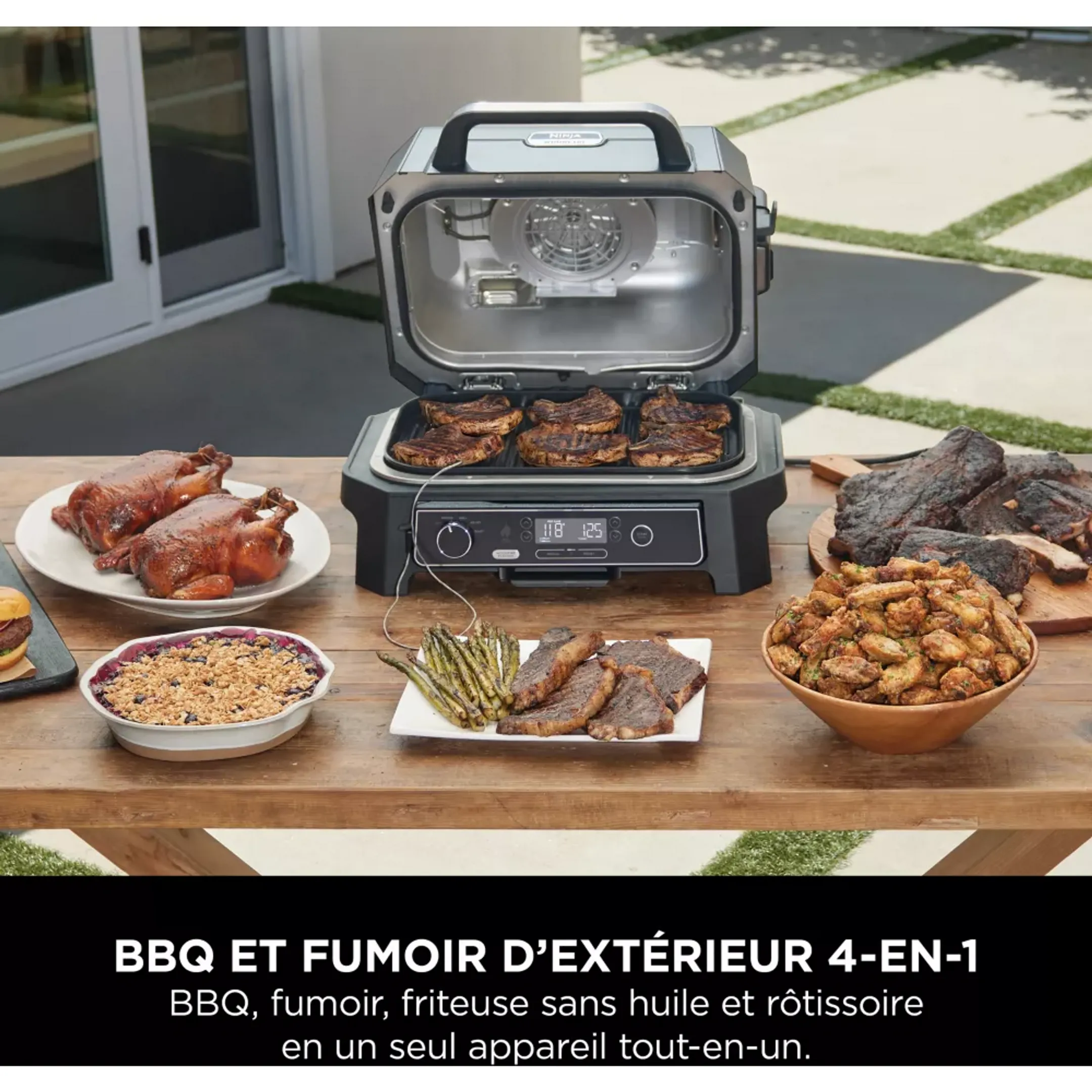 Ninja Barbecue électrique et fumoir Woodfire Pro XL Smart Cook OG850EU image