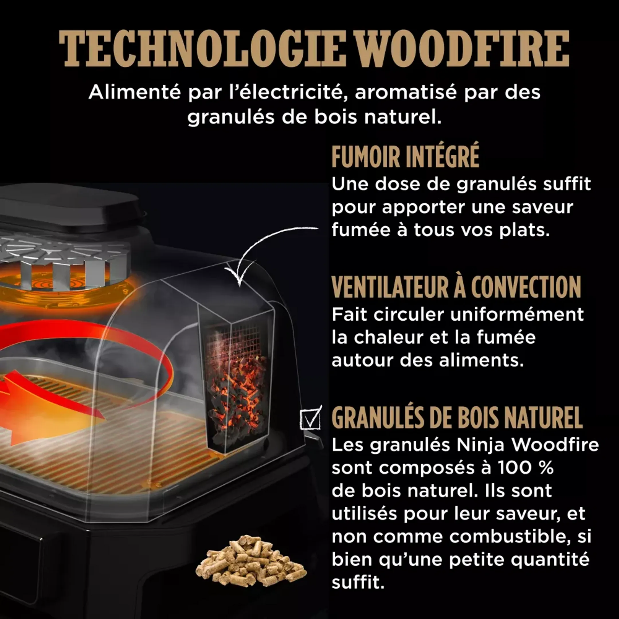 Ninja Barbecue électrique et fumoir Woodfire Pro XL Smart Cook OG850EU image