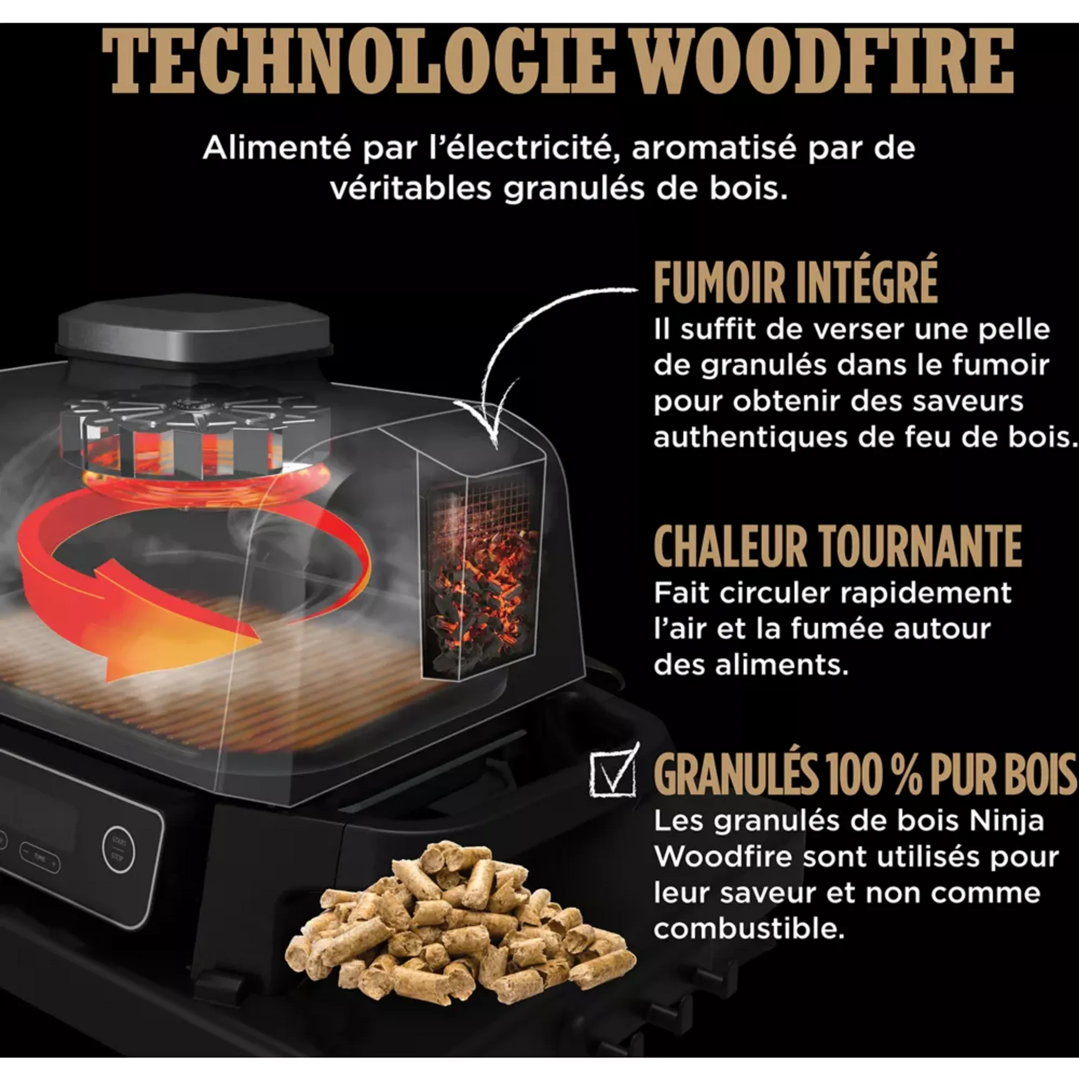 Ninja Barbecue électrique et fumoir Woodfire OG701EU image