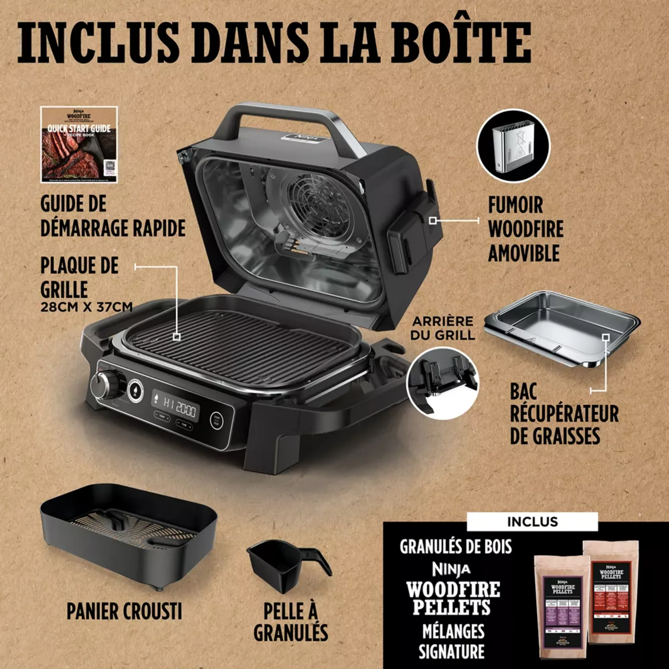 Ninja Barbecue électrique et fumoir Woodfire OG701EU image