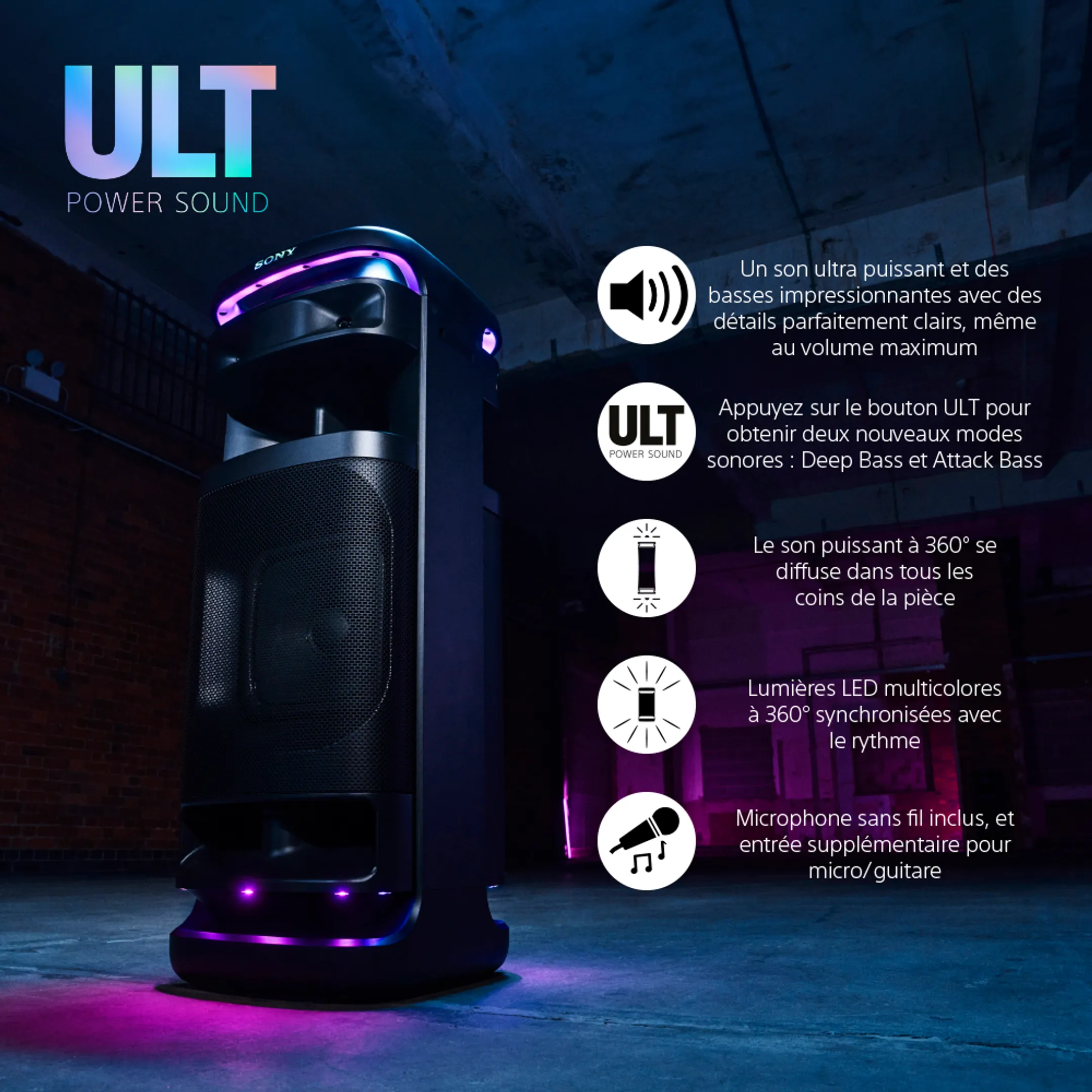 Sony Enceinte Party Bluetooth ULT TOWER 10 - Noir image