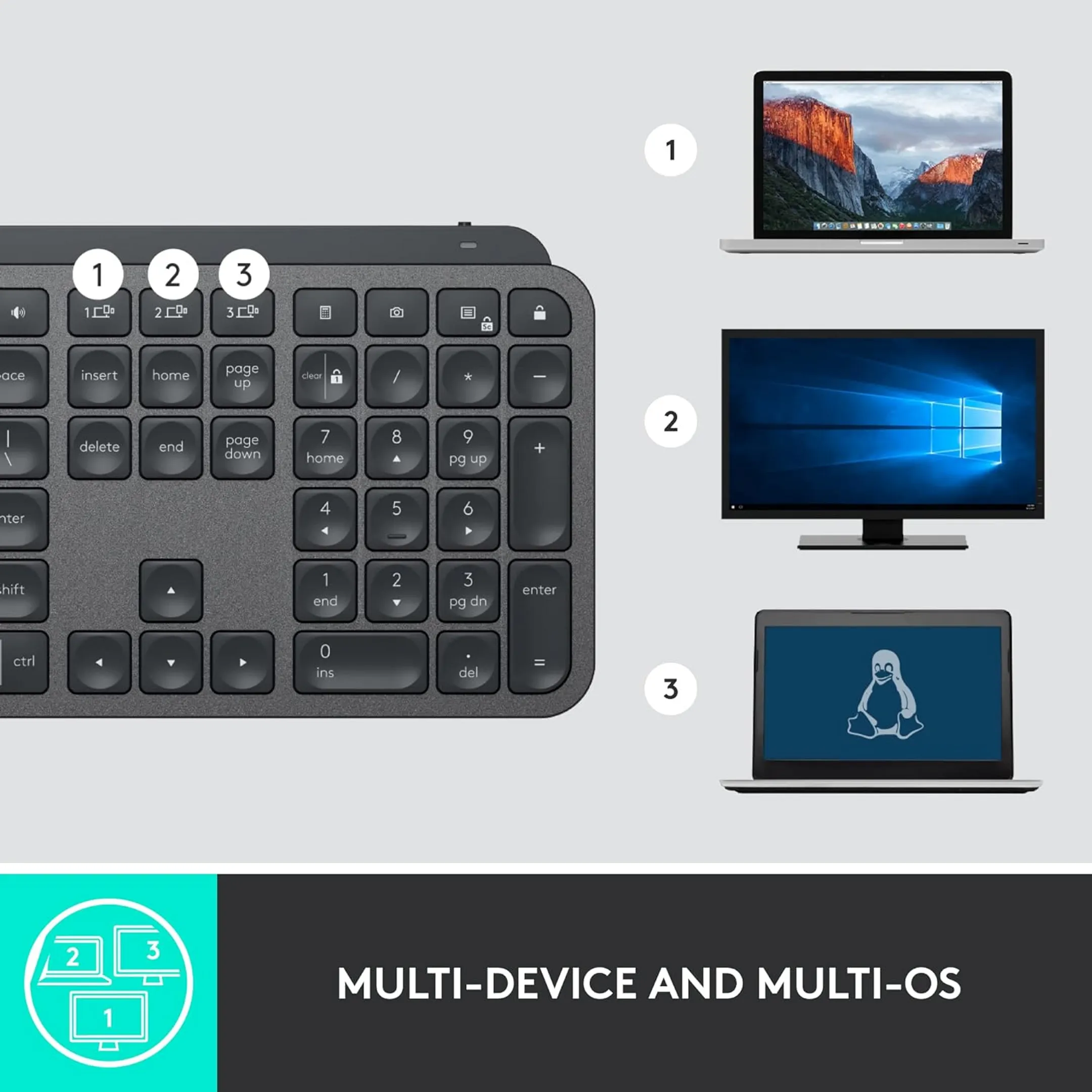 Logitech Wireless keyboard MX Keys for Business - QWERTZ (SF) - Graphite image