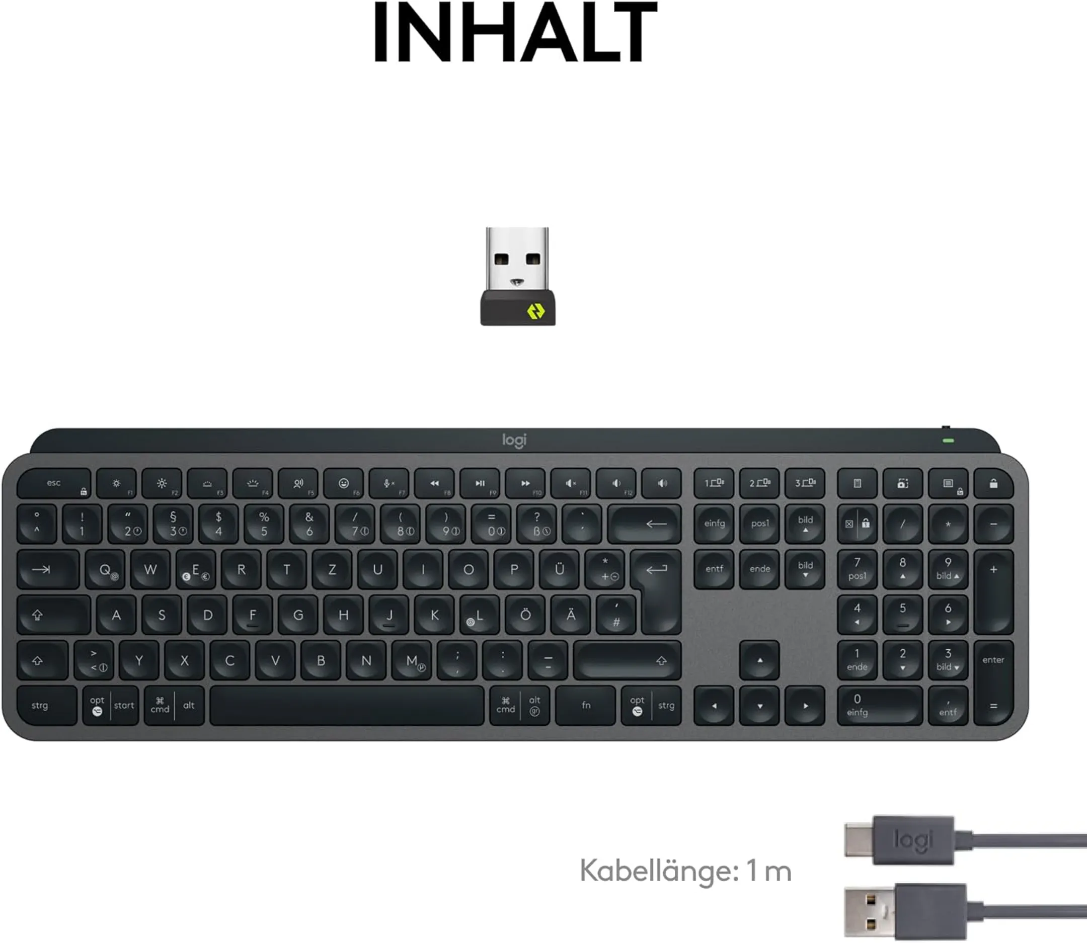 Logitech Kabellose Tastatur MX Keys S - QWERTZ (SF) - Weiss image