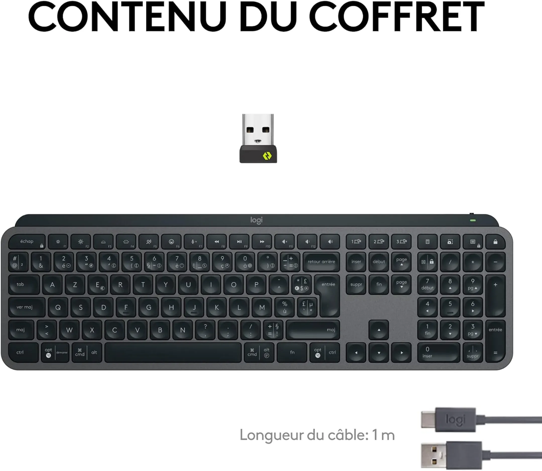 Logitech Clavier sans fil MX Keys S- QWERTZ (SF) - Blanc image