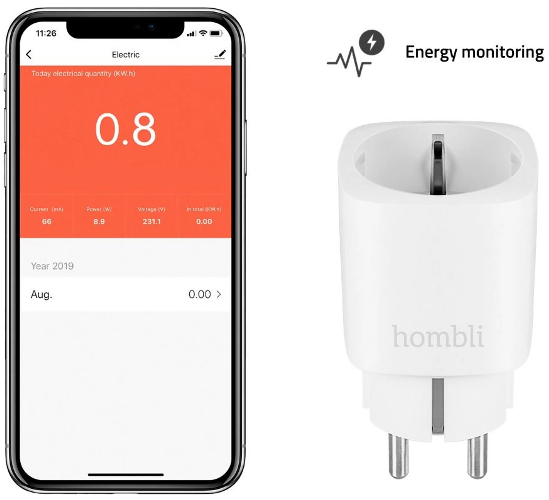 HOMBLI Connected socket Smart Socket EU - 3 pieces - White image