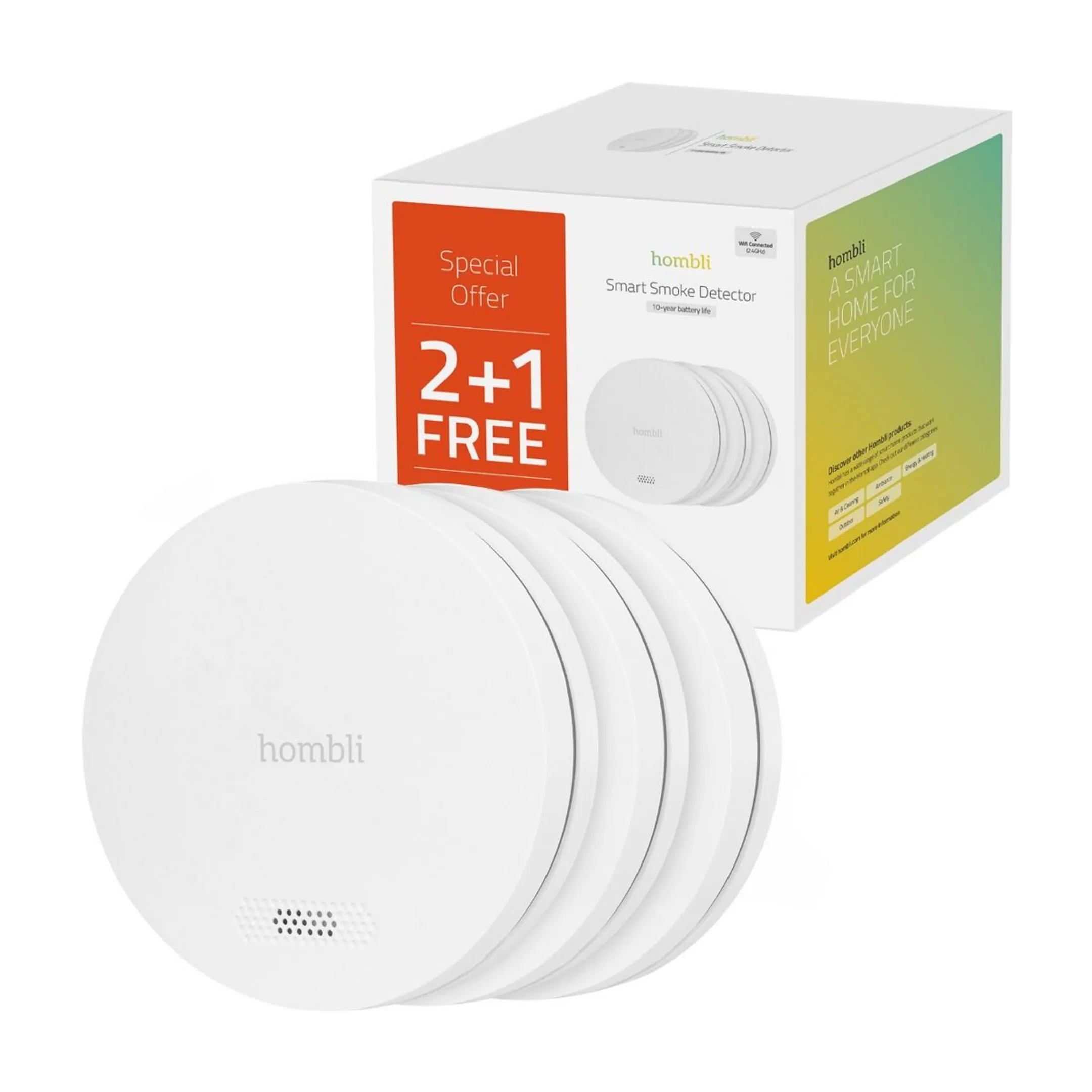 HOMBLI Smart Smoke Detector - 3 pcs - White image