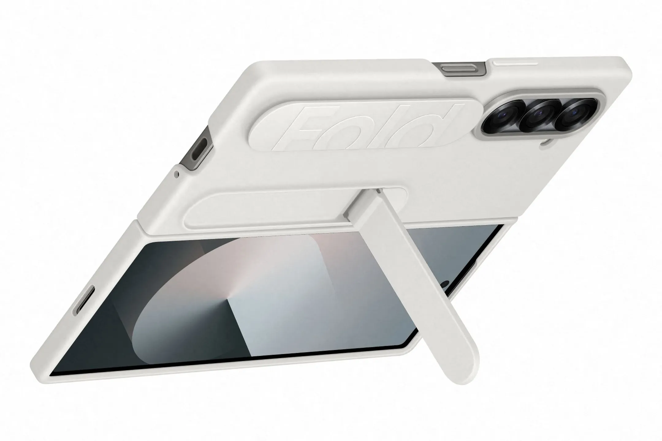 Samsung Silicone case with strap and holder for Galaxy Z Fold6 - White image