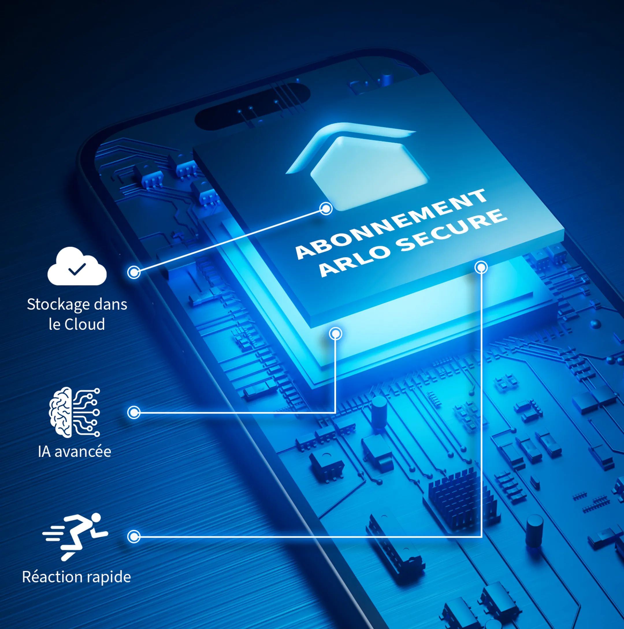 ARLO Camera de surveillance Essential 2K & Panneau solaire - 3 pièces - Blanc image
