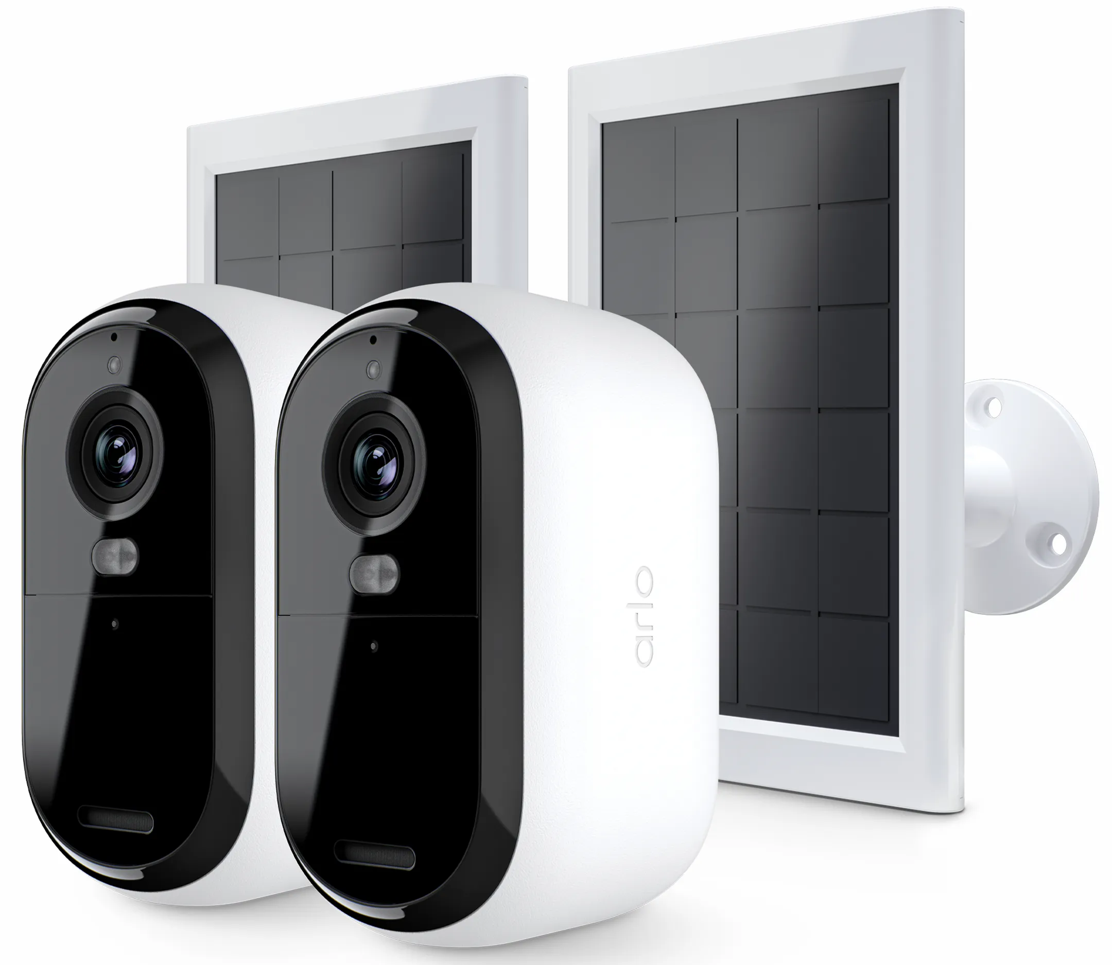 Überwachungskamera Essential 2K & Solarpanel - 2 Stück - Weiß