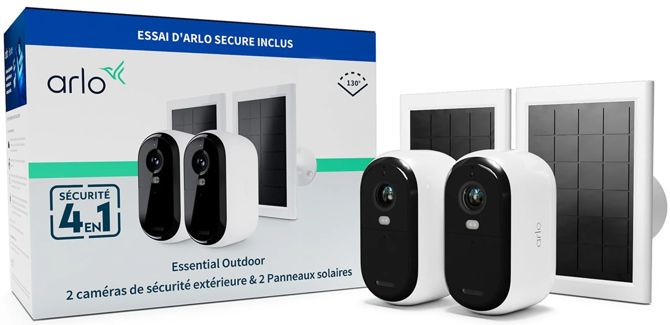 ARLO Überwachungskamera Essential 2K & Solarpanel - 2 Stück - Weiß image