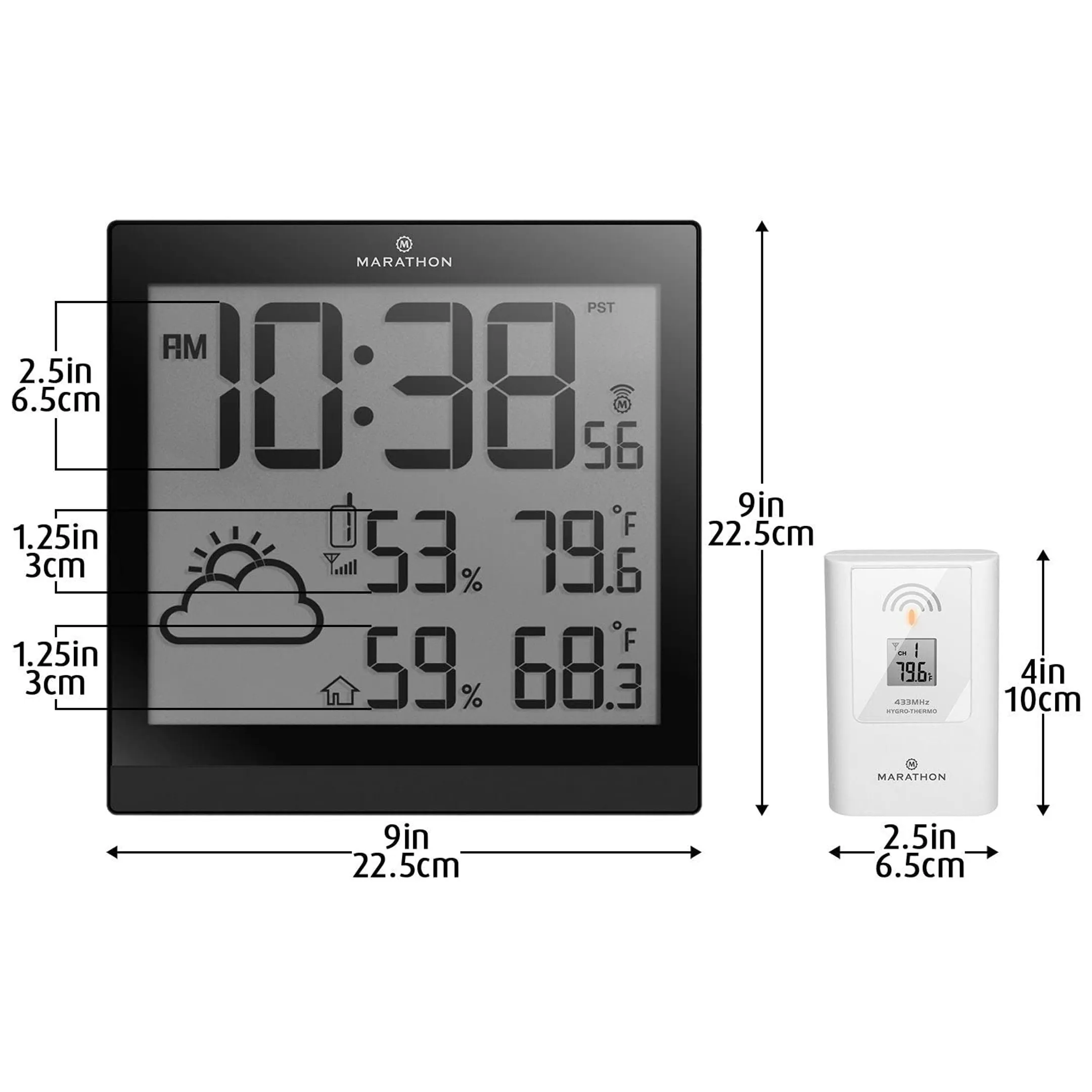 MARATHON Milan Wireless multi-zone weather station with 3 remote sensors image