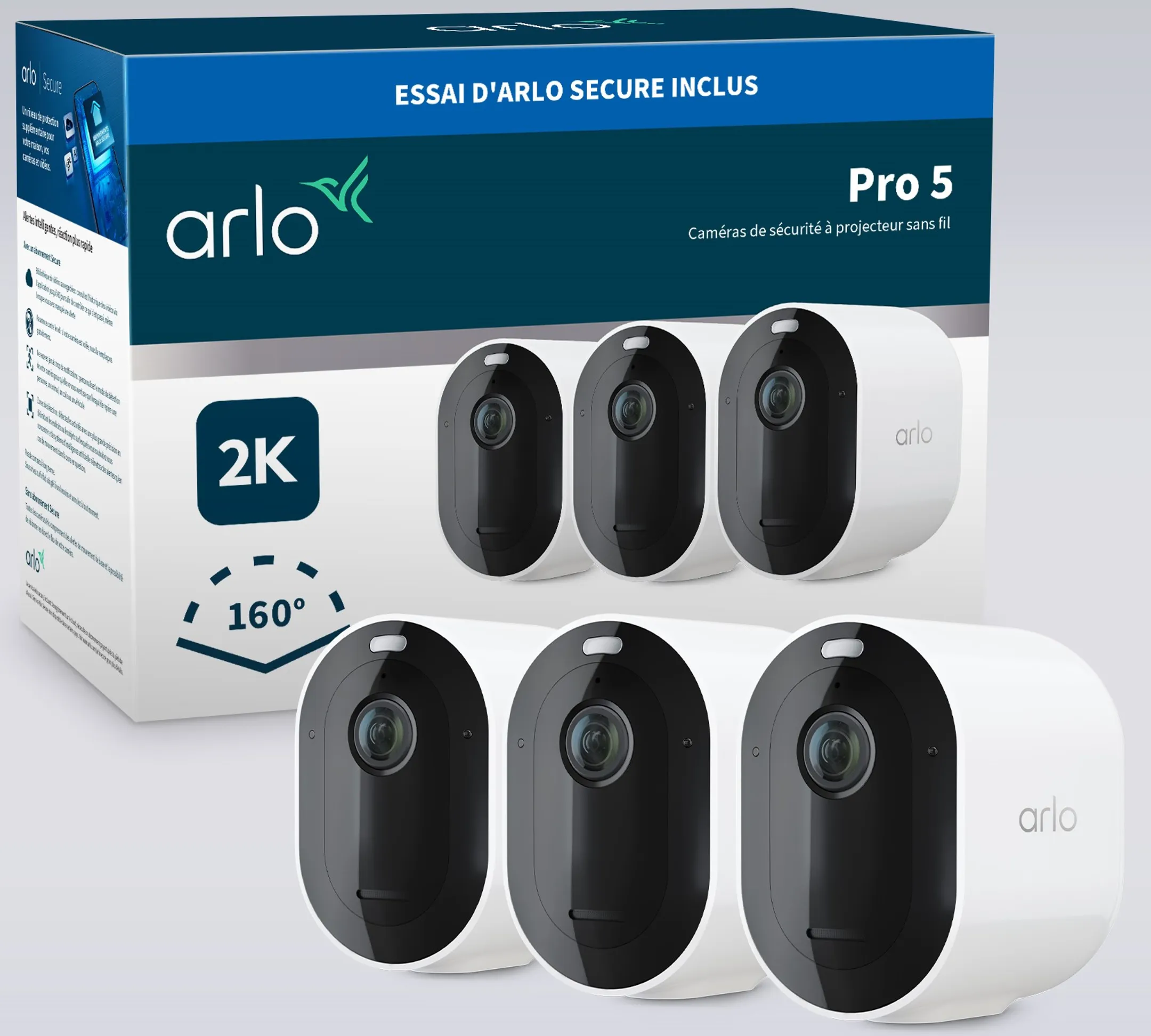 ARLO Überwachungskamera Pro 5 2K+ - 3 Stück - Weiß image