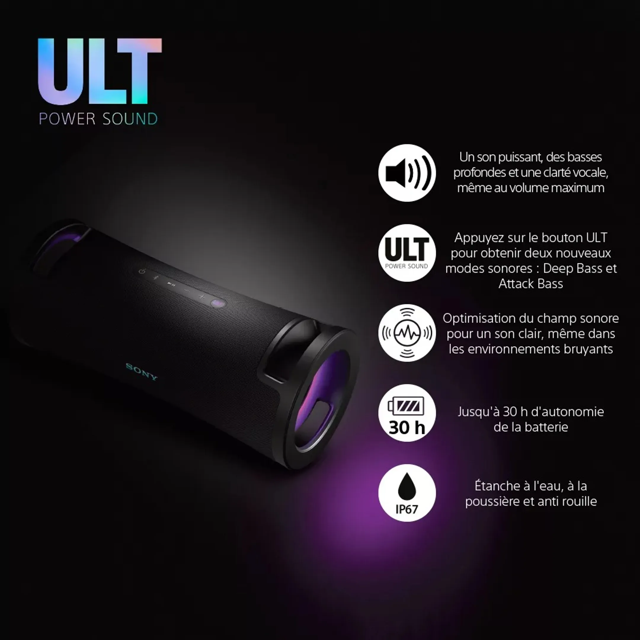 Sony ULT FIELD 7 Tragbarer Bluetooth-Lautsprecher - Schwarz image