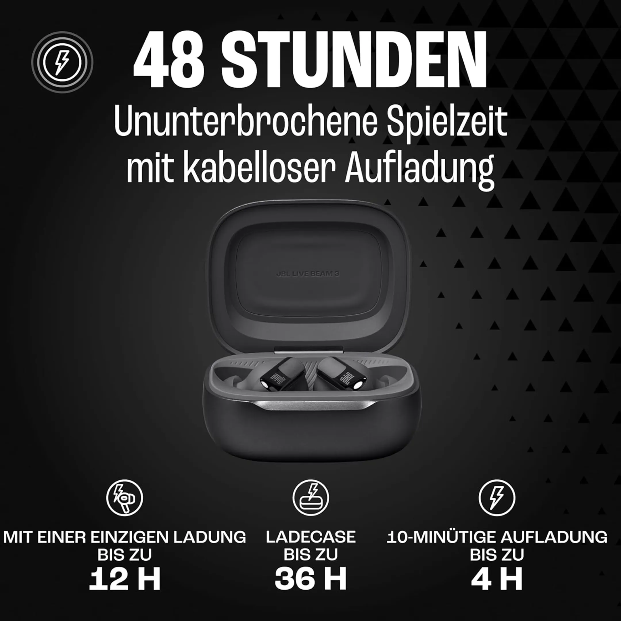 JBL Live Beam 3 Kabellose Bluetooth-Kopfhörer - Schwarz image