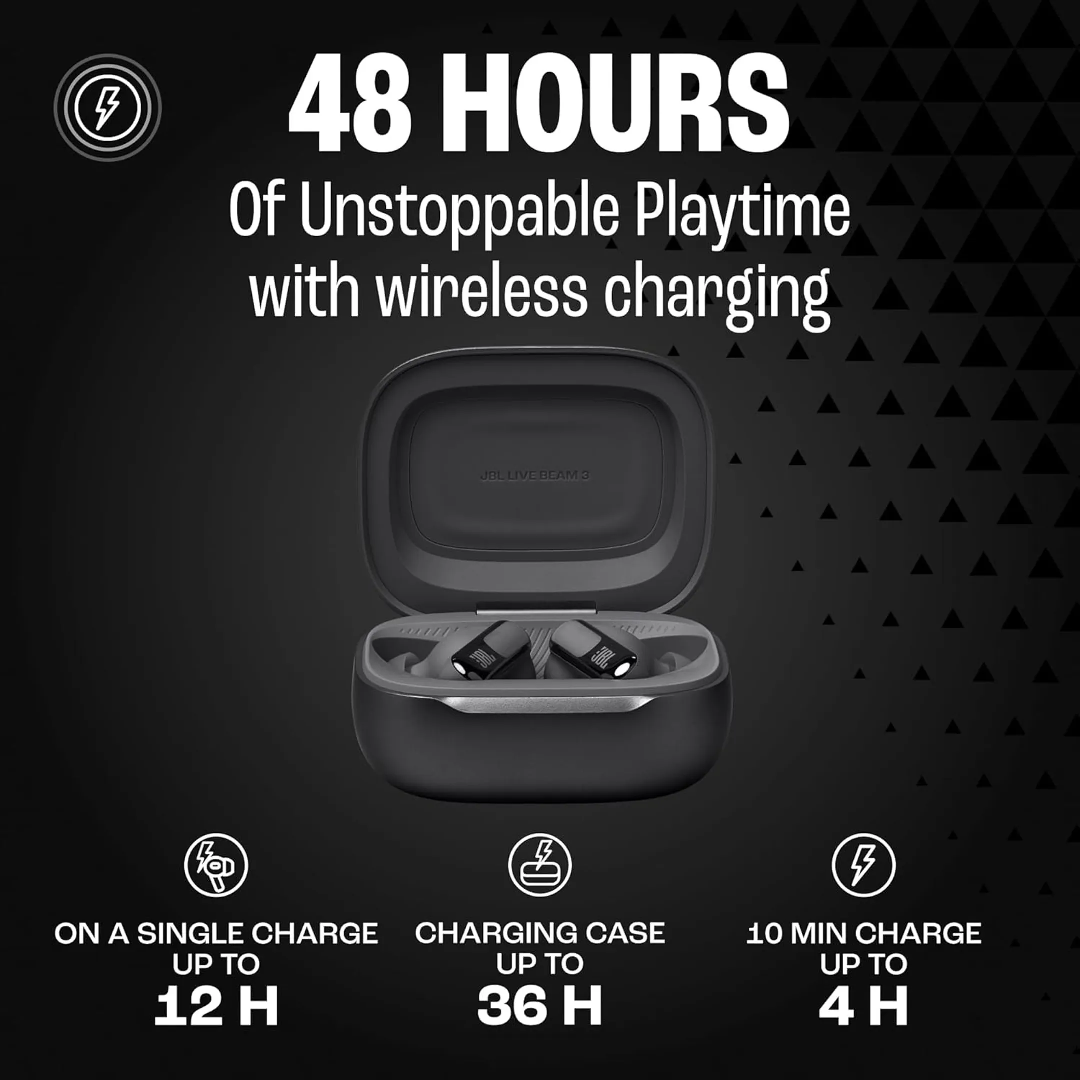 JBL Live Beam 3 Bluetooth Wireless Headphones - Black image