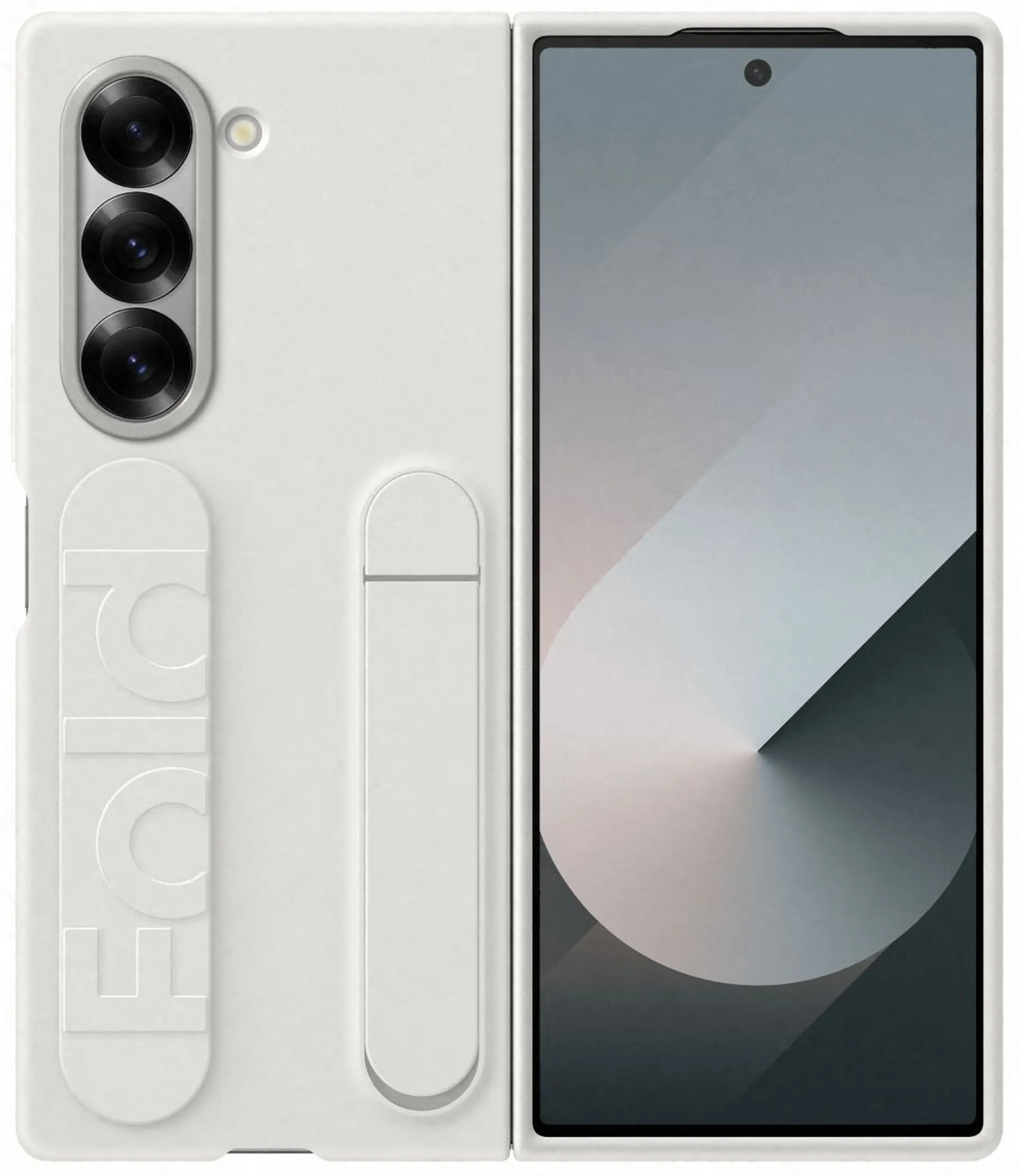 Silicone case with strap and holder for Galaxy Z Fold6 - White