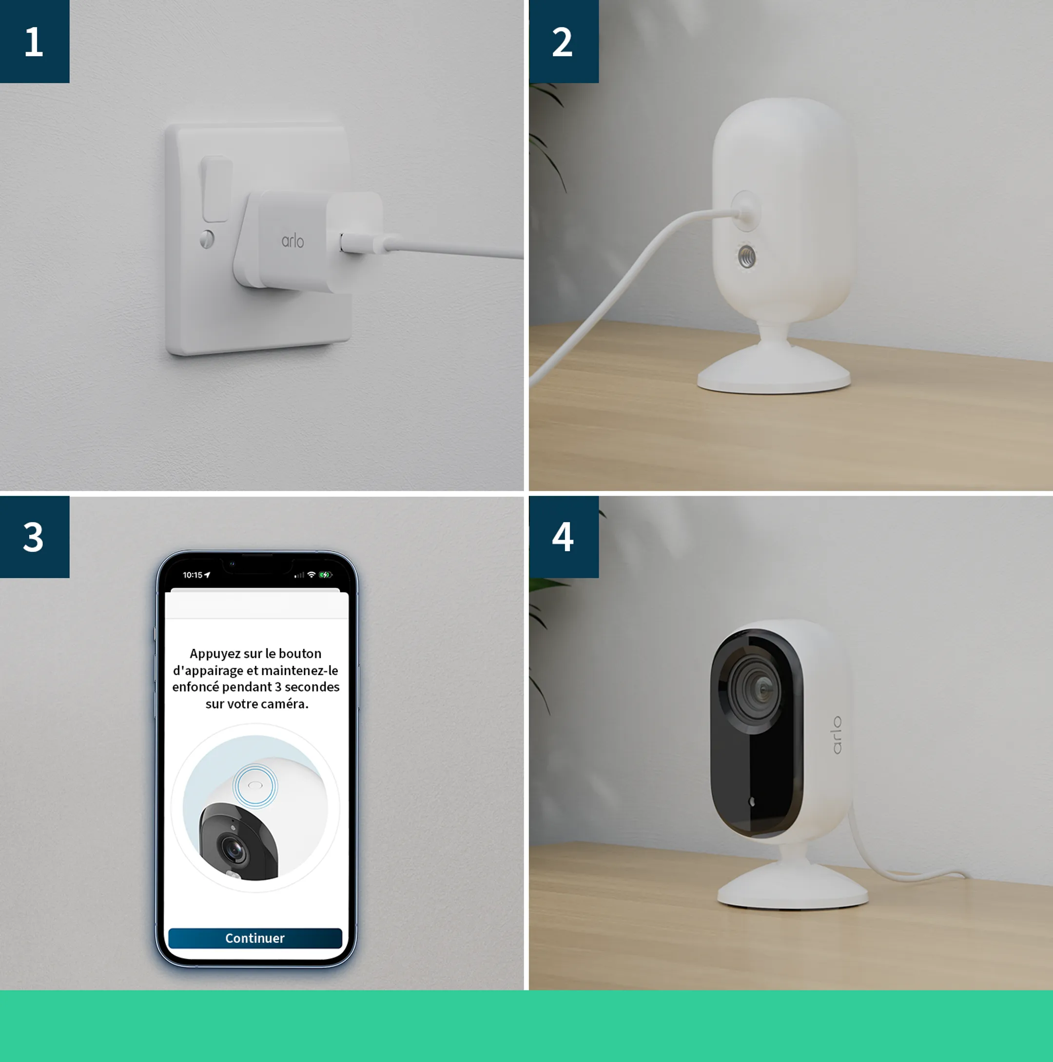 ARLO Caméra de surveillance Essential 2K Indoor - 2 pièces - Blanc image